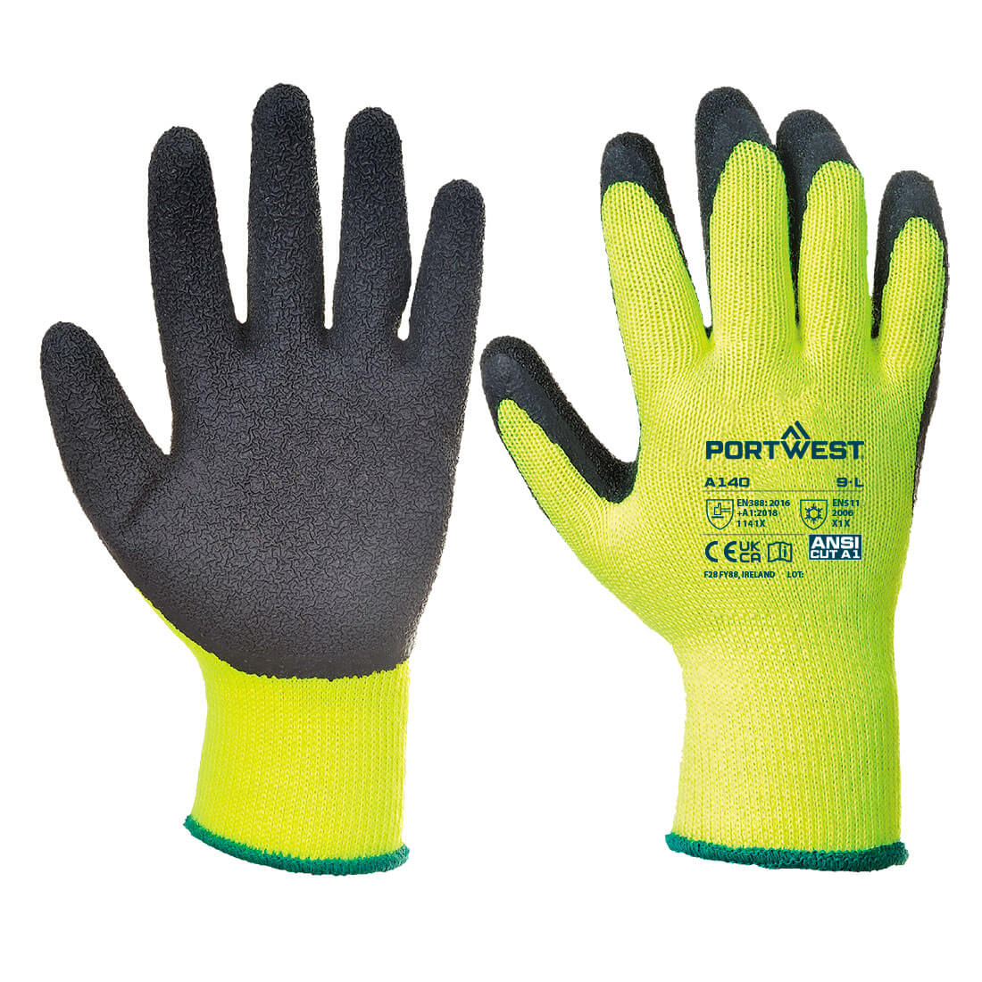 A140 - Thermische Handschoen met Grip - Portwest - Zwart