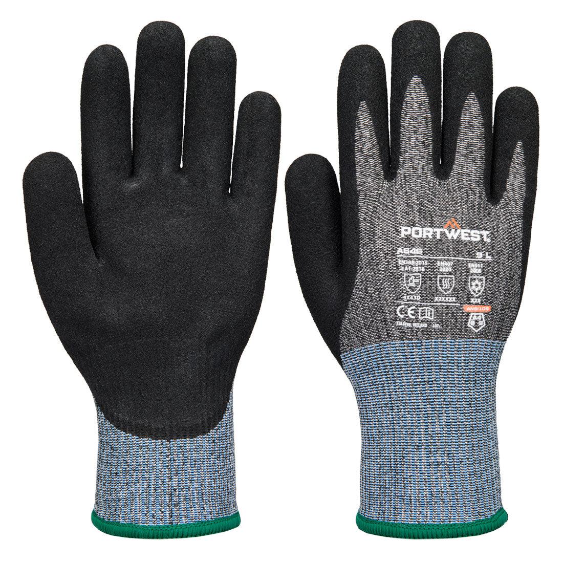 A646 - Vis-Tex Snijbestendige D13 Nitril Handschoen - Portwest - Zwart