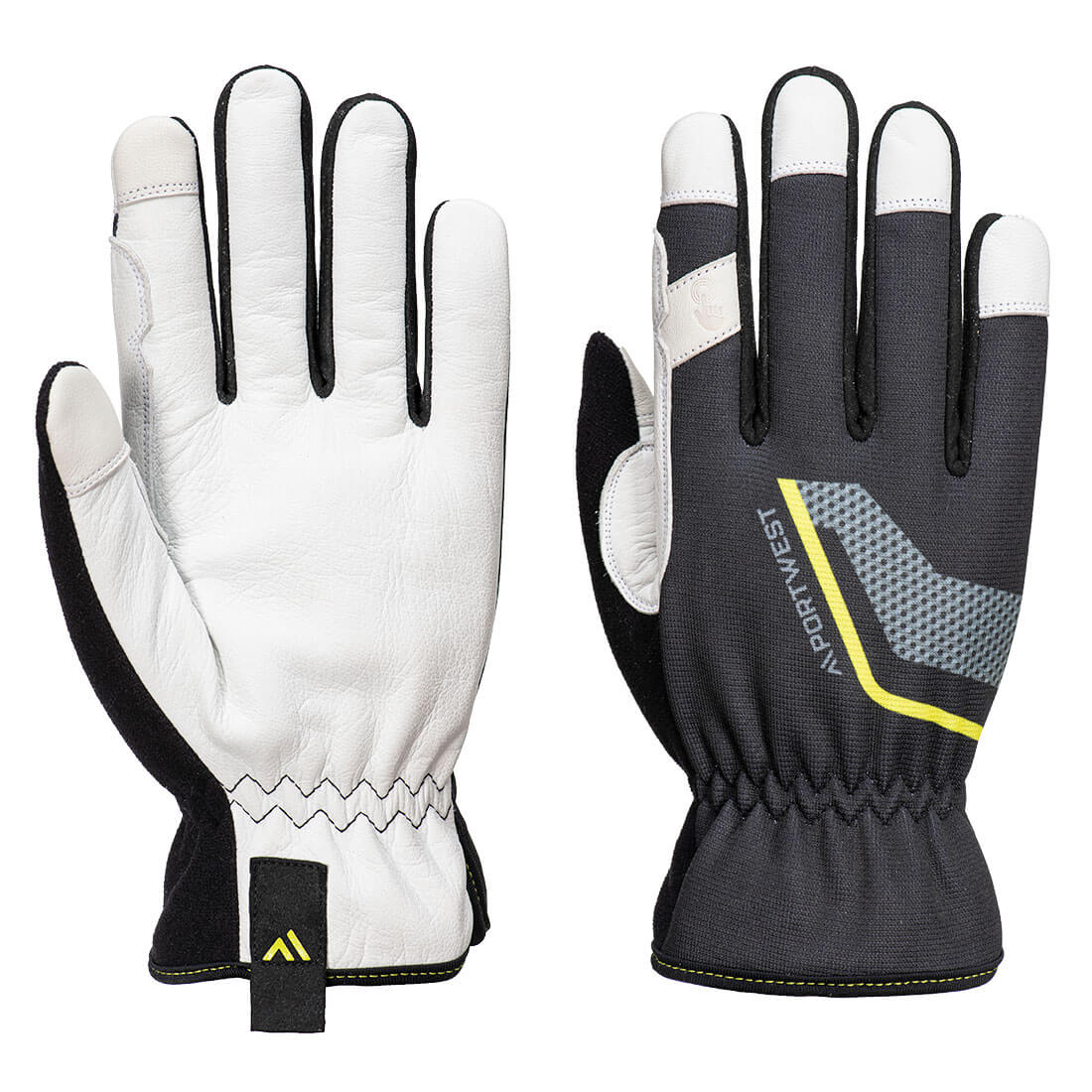 A775 - Stretch lederen handschoen - Portwest - Zwart