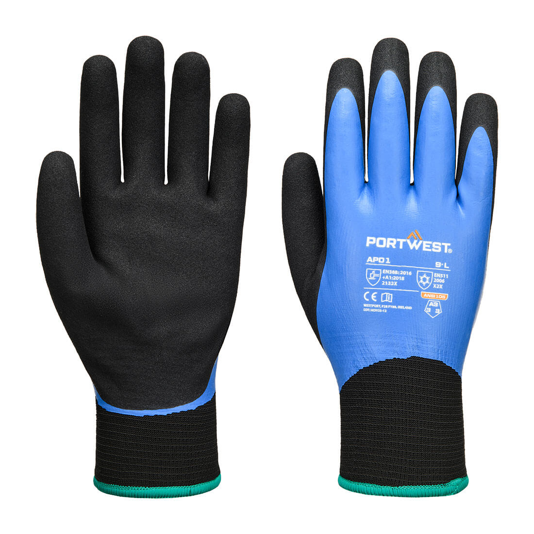 AP01 - Thermo Pro Handschoen - Portwest - Blauw/Zwart