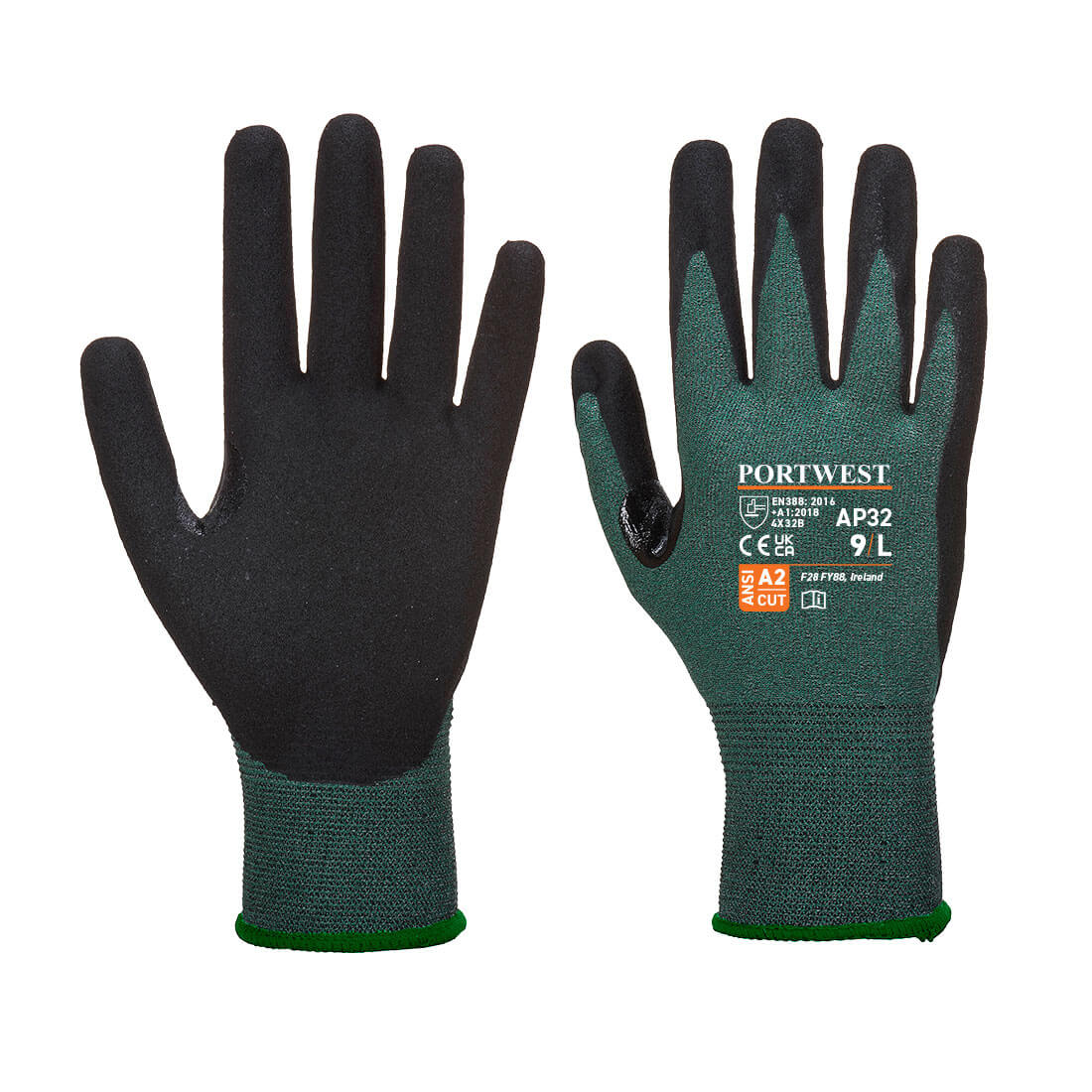 AP32 - Dexti Cut Pro Handschoen - Portwest - Zwart/Grijs