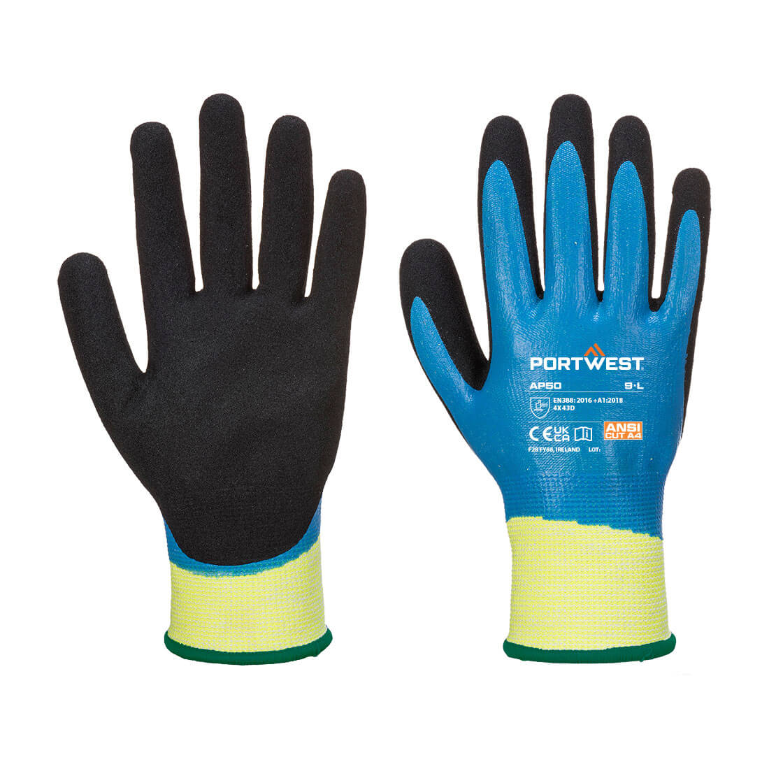 AP50 - Aqua Cut Pro Handschoen - Portwest - Blauw/Zwart