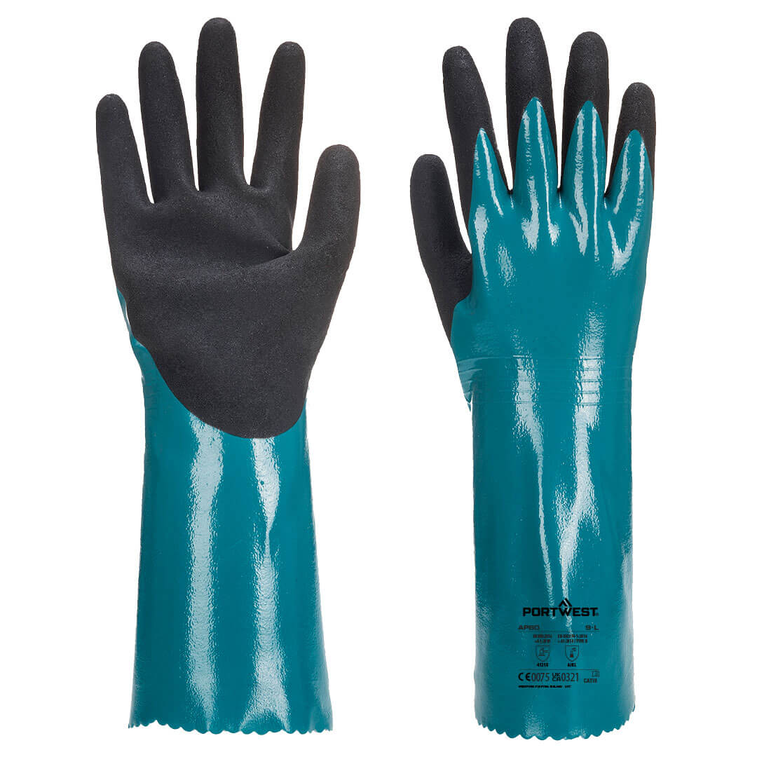 AP60 - Lichte Korrelige Grip Handschoen - Portwest - Blauw/Zwart