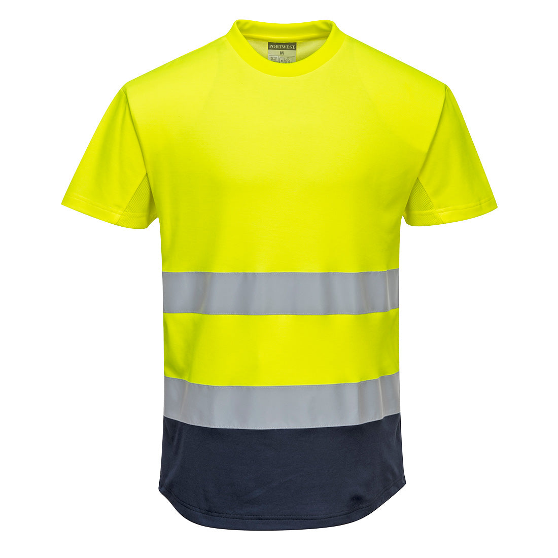 C395 - Tweekleurig Mesh T-shirt - Portwest - Geel/Marineblauw