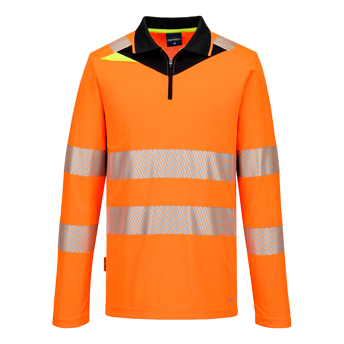 DX419 - DX4 Hi-Vis polo lange mouw met rits - Portwest - Oranje/Zwart