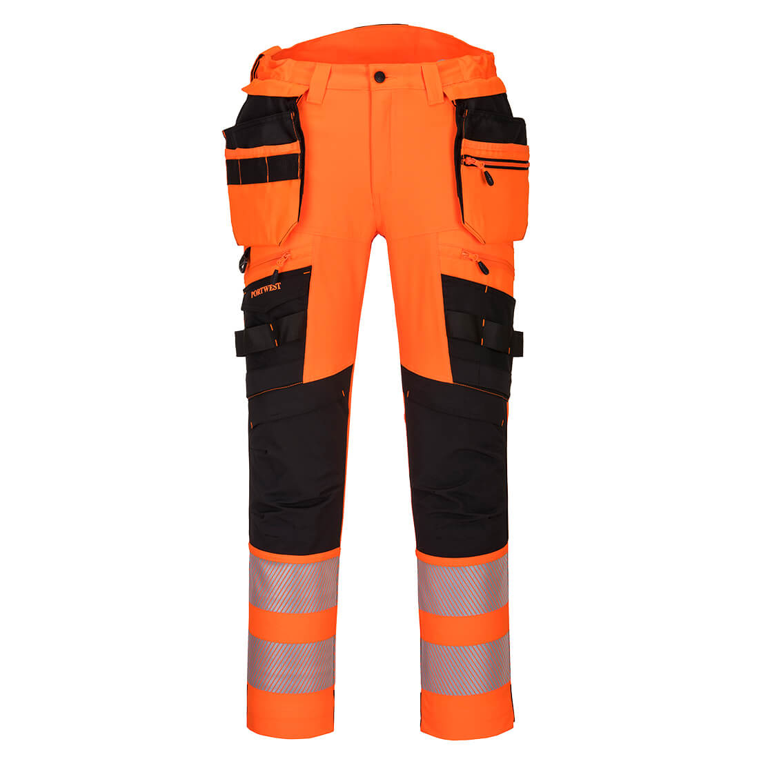 DX442 - DX4-Hi-Vis broek met afneembare holsterzakken - Portwest - Oranje/Zwart