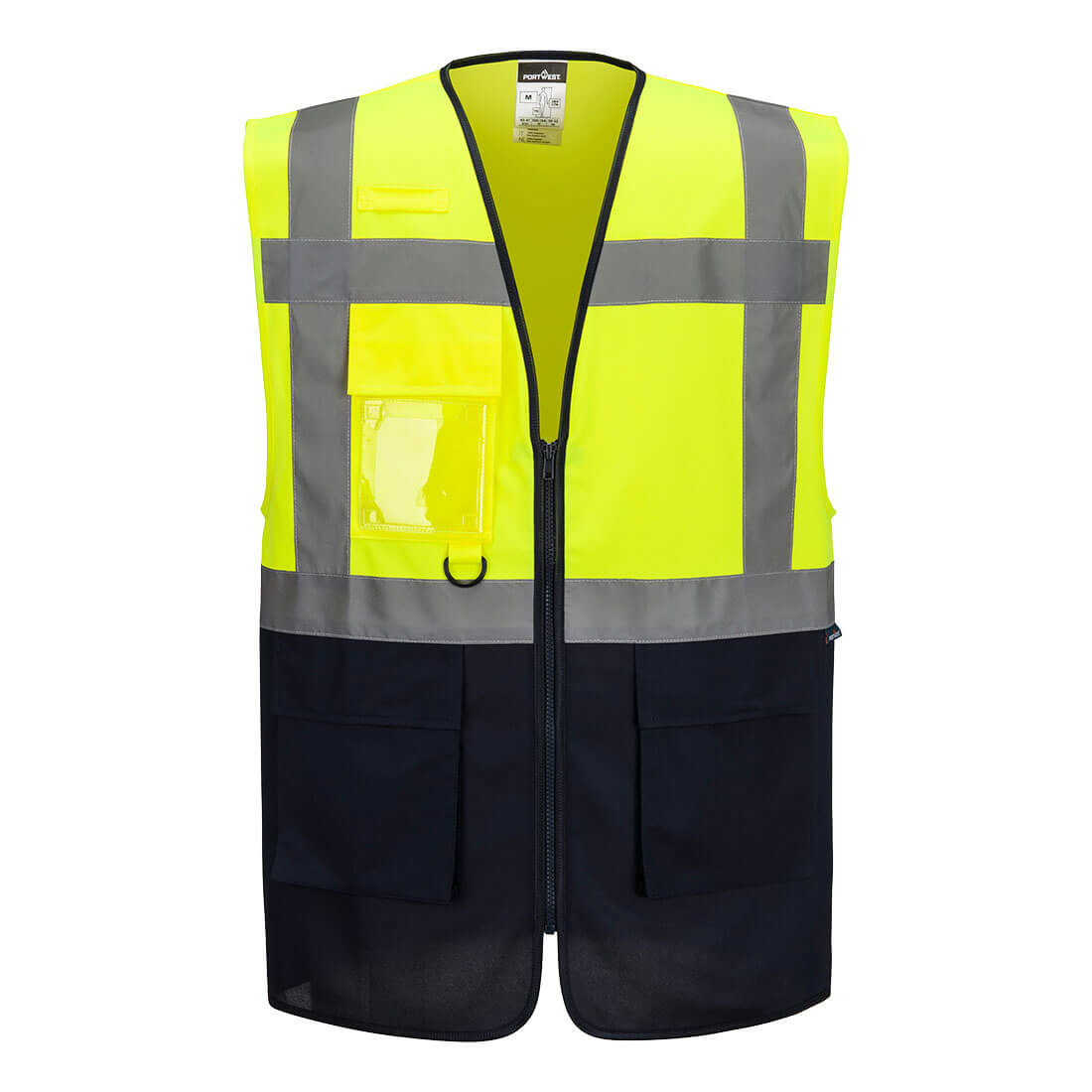ES076 - ES1 Essential Hi-Vis Contrast Executive Hesje - Portwest - Geel/Marineblauw