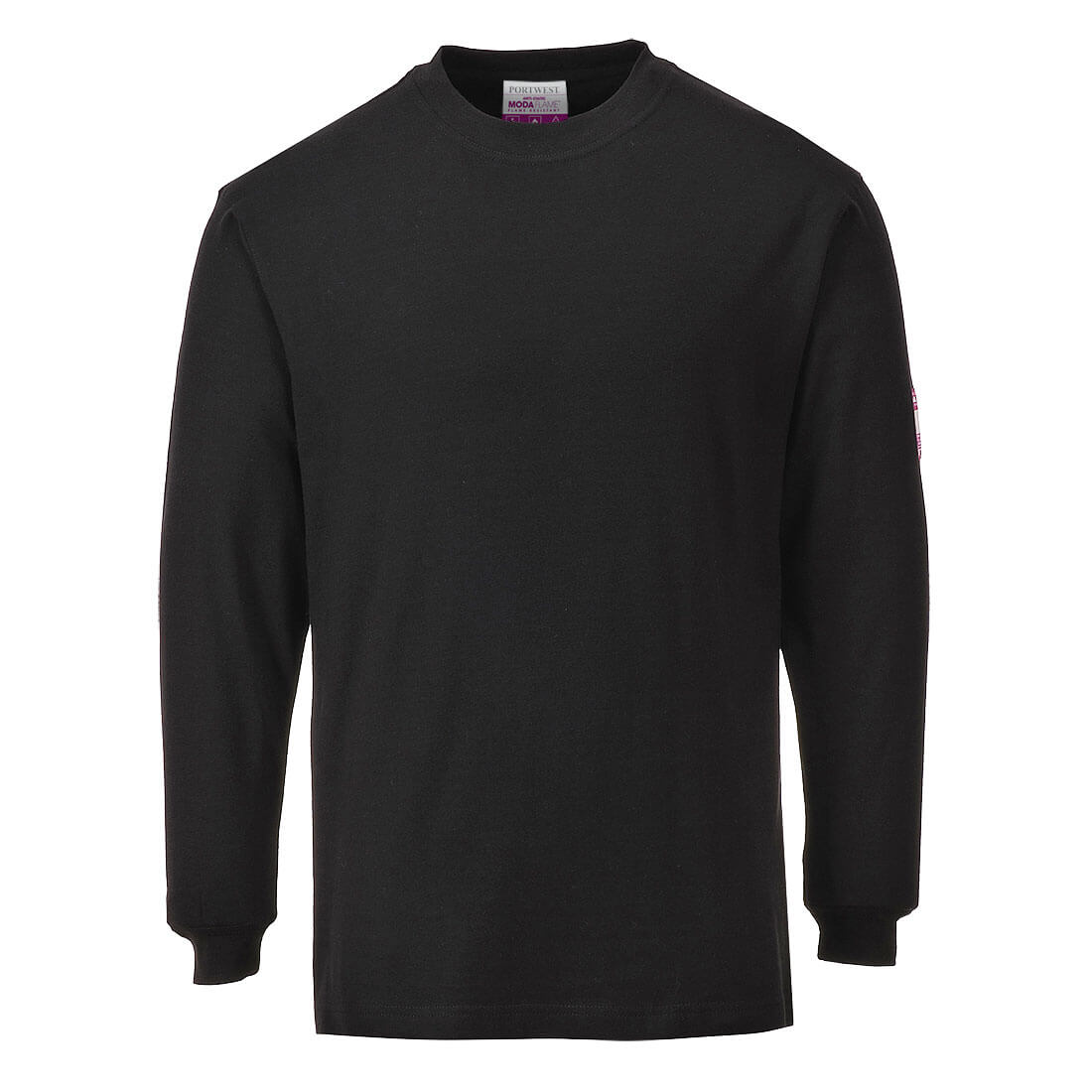 FR11 - Vlamvertragende Modaflame Anti-statisch T-Shirt Lange Mouw - Portwest - Zwart
