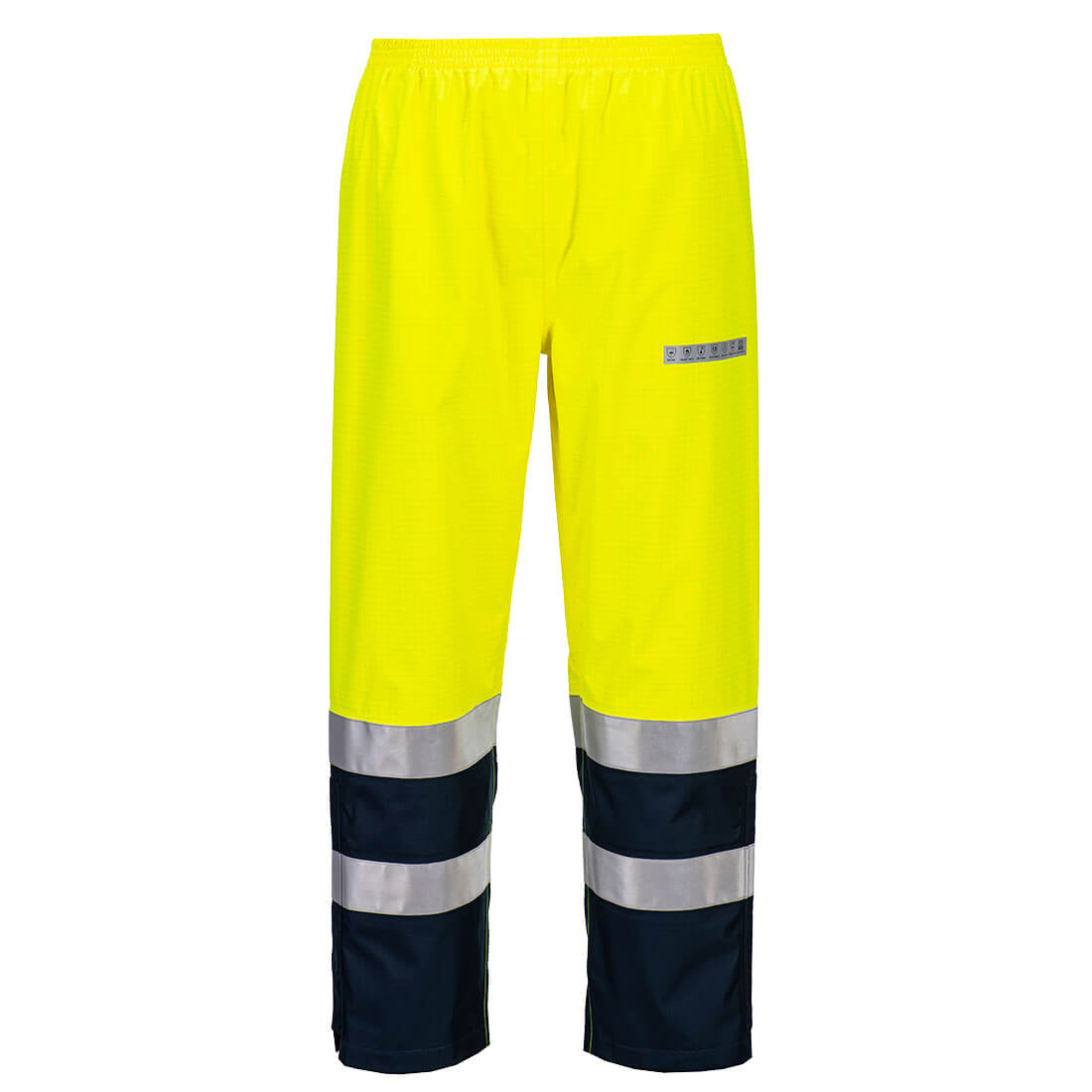 FR410 - Bizflame Regen+ Hi-Vis Vlamboog Broek - Portwest - Geel/Marineblauw