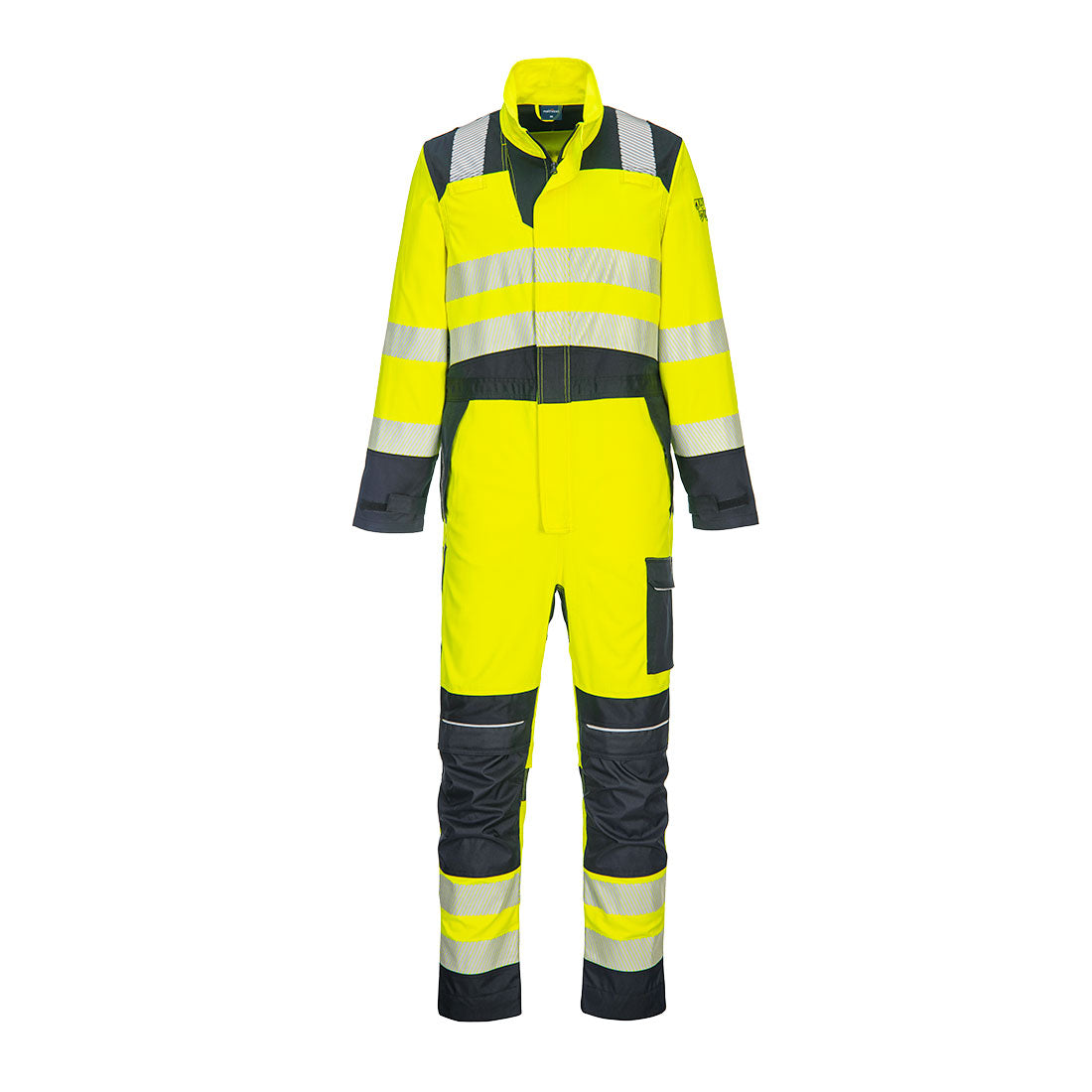FR507 - PW3 Vlamvertragende Modaflame Hi-Vis Overall - Portwest - Geel/Marineblauw