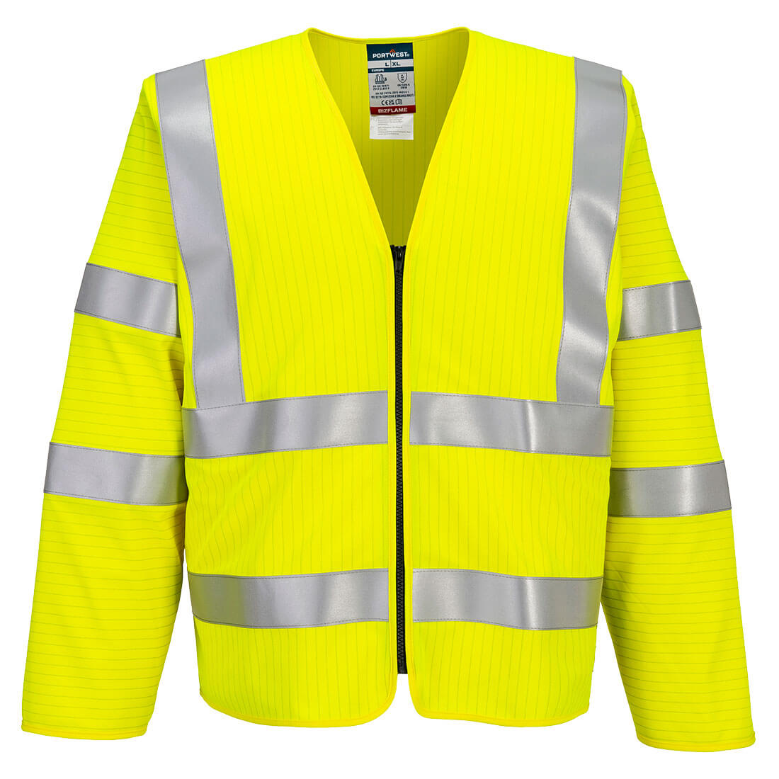 FR616 - Bizflame Hi-Vis FR Vest met lange mouwen en rits - Portwest - Geel