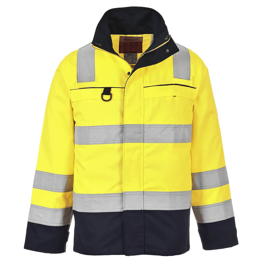 FR61 - Hi-Vis Multi-Norm Jack - Portwest - Geel/Marineblauw