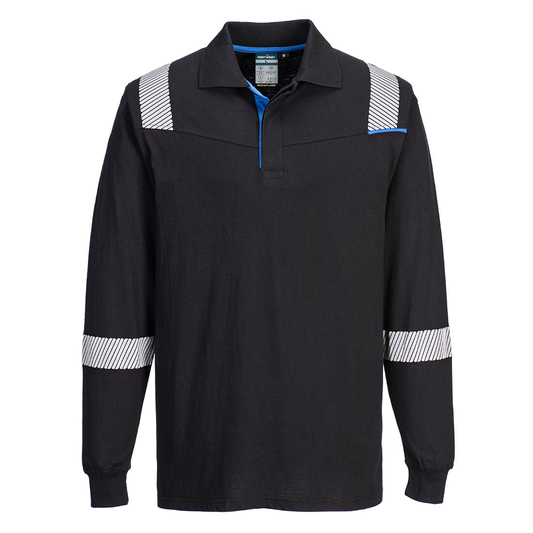 FR711 - WX3 Vlamwerende Polo met lange mouwen - Portwest - Zwart