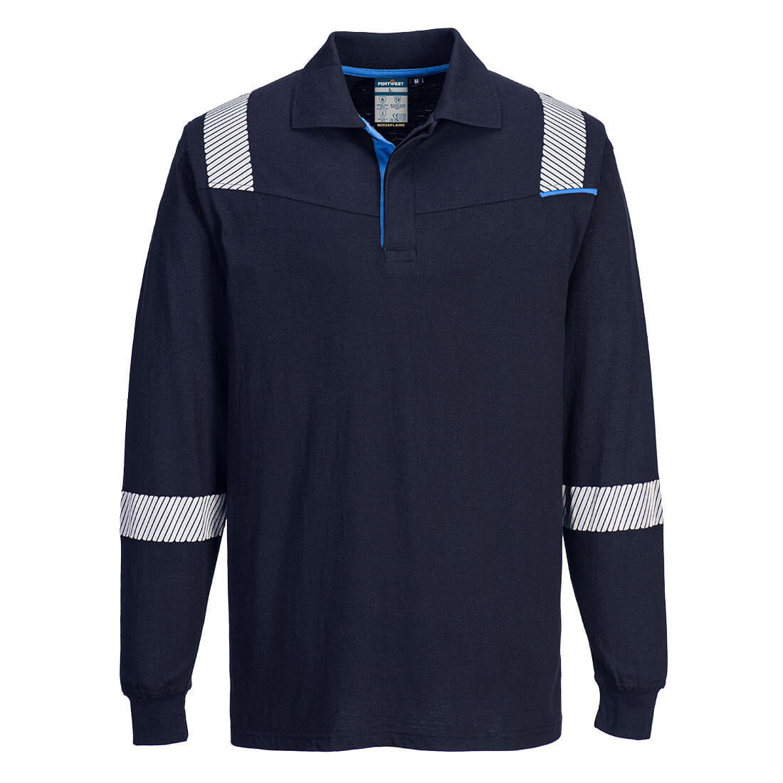 FR711 - WX3 Vlamwerende Polo met lange mouwen - Portwest - Marineblauw