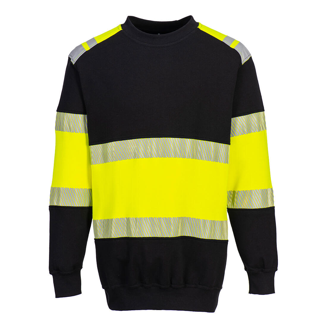 FR716 - PW3 FR Modaflame HiVis klasse 1 Sweatshirt - Portwest - Geel/Zwart
