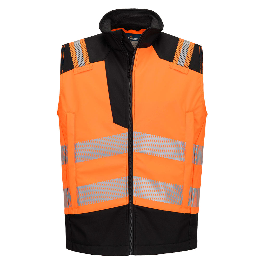 FR719 - PW3 Modaflame Softshell Hi-Vis Multi-Norm FR Gilet - Portwest - Oranje/Zwart