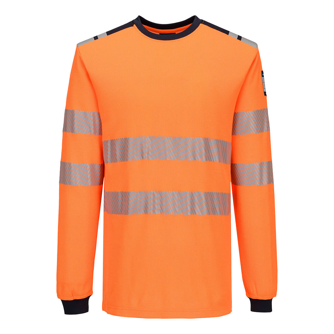 FR736 - PW3 Modaflame gebreid FR T-shirt met lange mouwen - Portwest - Oranje/Marineblauw