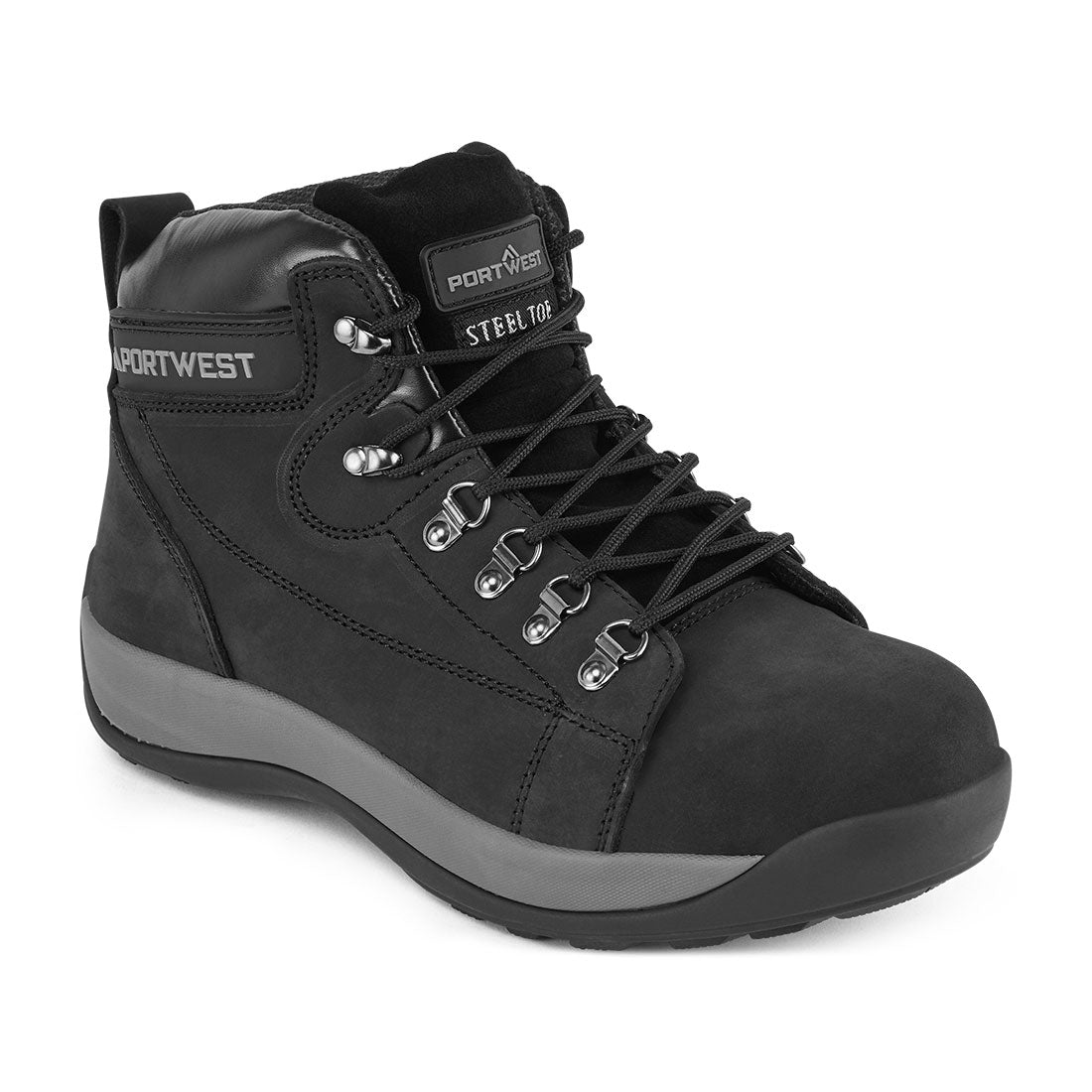 FW31 - Steelite Half Hoge Nubuck Schoen SB HRO - Portwest - Zwart