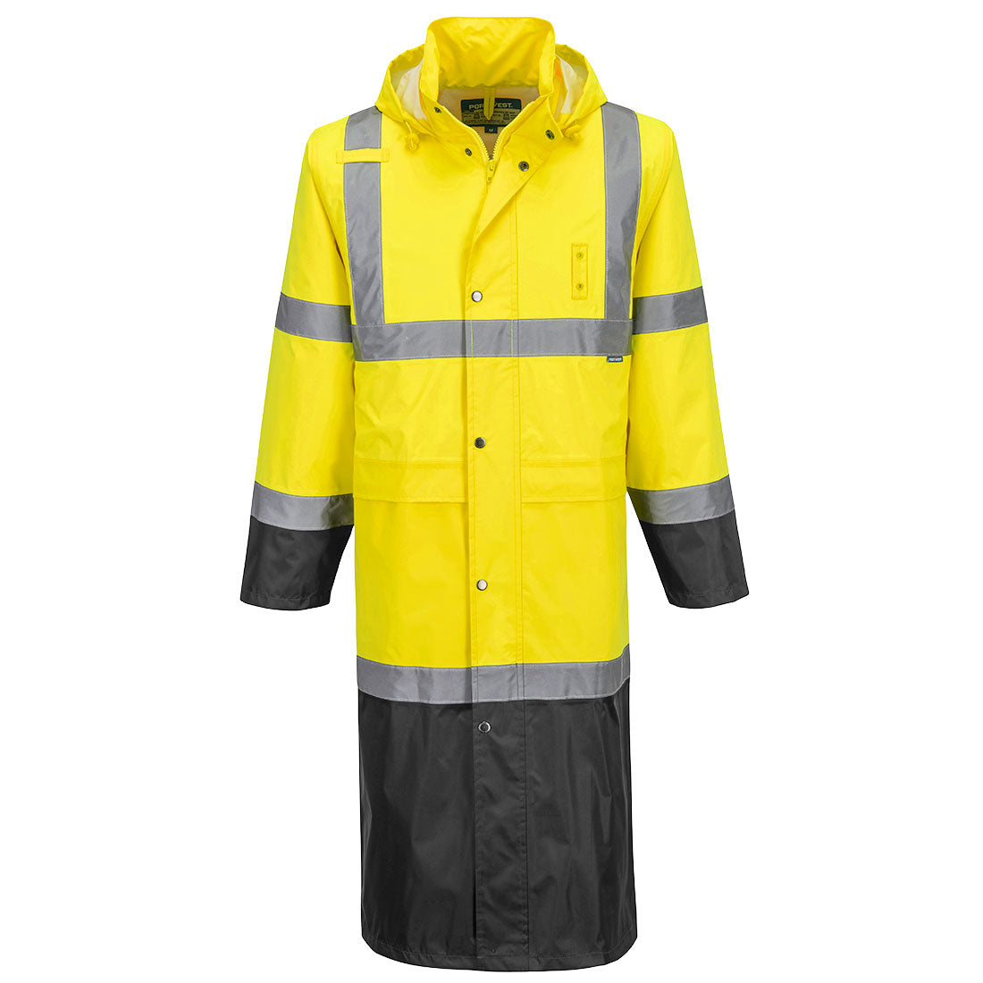 H446 - Hi-Vis Contrast Regenjas 122cm - Portwest - Geel/Zwart
