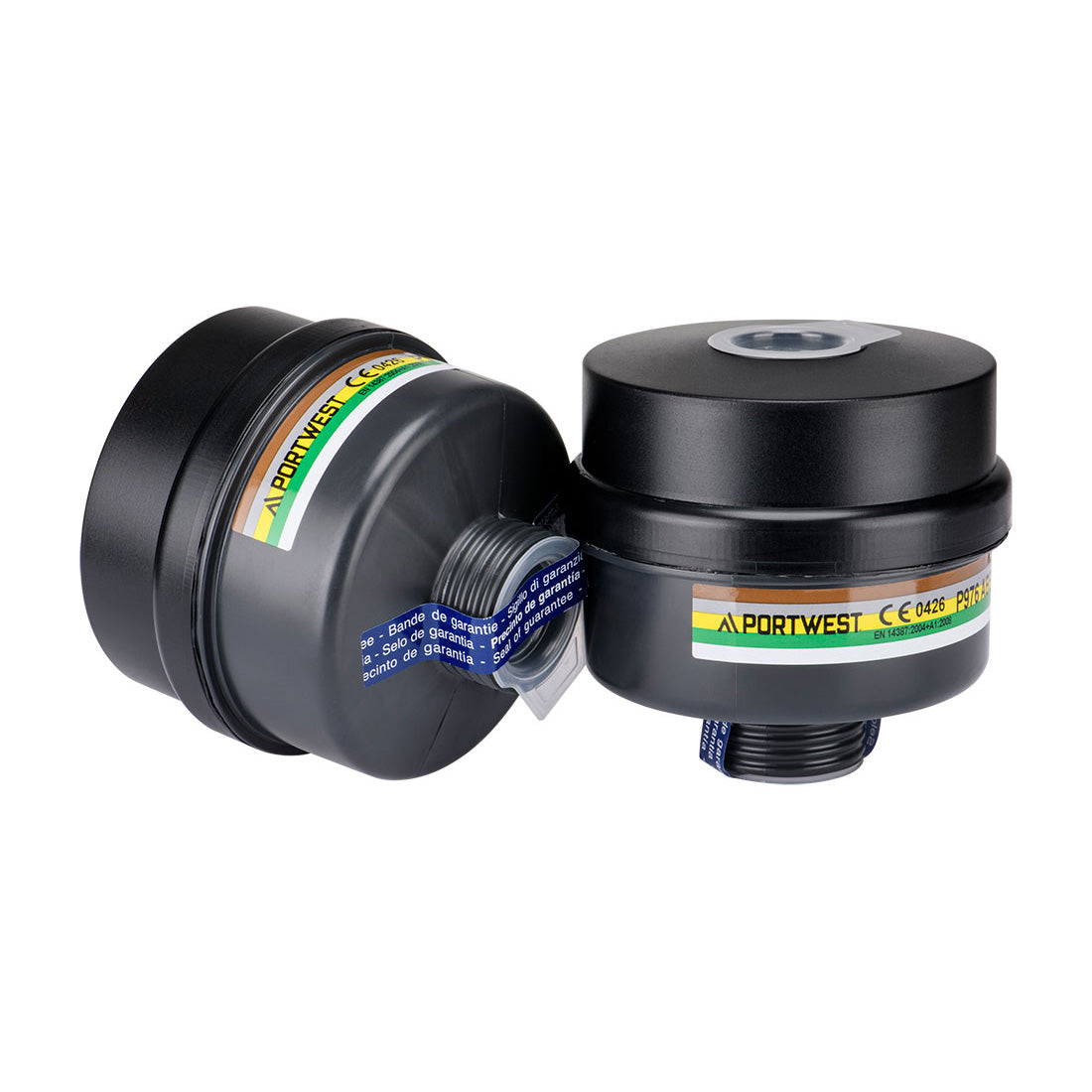 P976 - ABEK2P3 Combinatie Filter met Universele Schroefdraadsluiting (pk4) - Portwest - Zwart