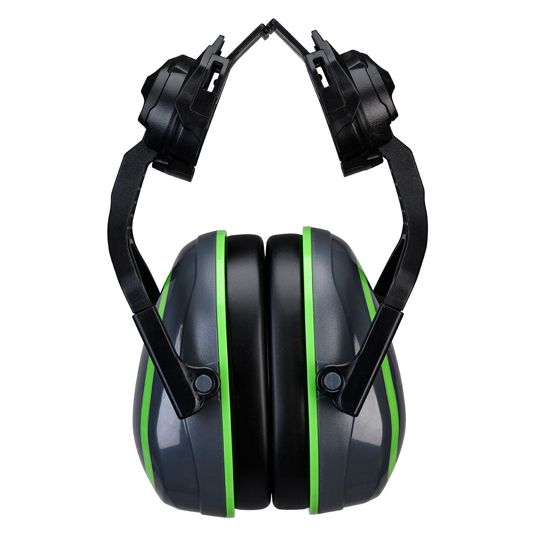 PW03 - HV Extreme oorbeschermers Laag Clip-On Metaalvrij - Portwest - Grijs/Groen