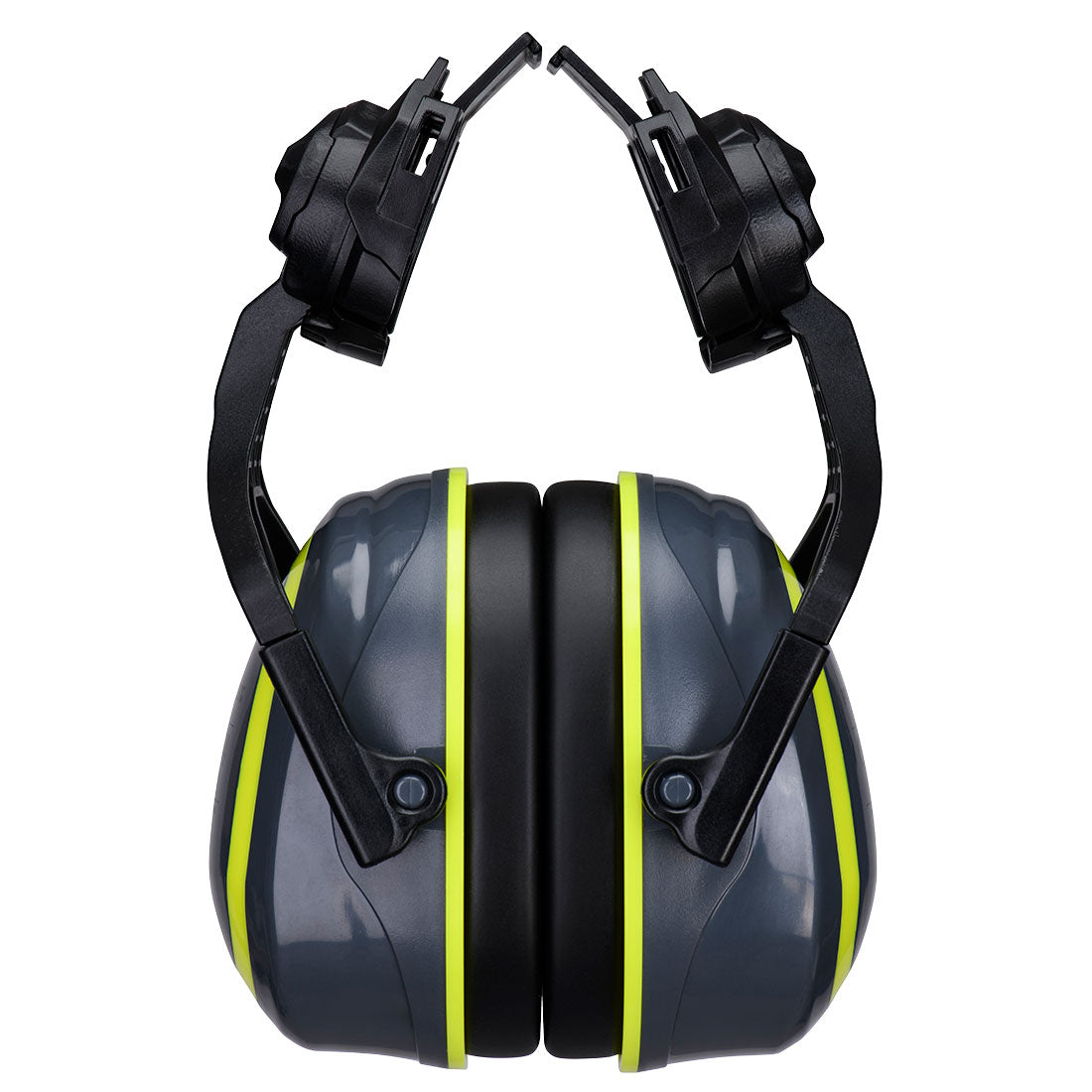 PW04 - HV Extreme oorbeschermers Laag Clip-On Metaalvrij - Portwest - Grijs/Geel