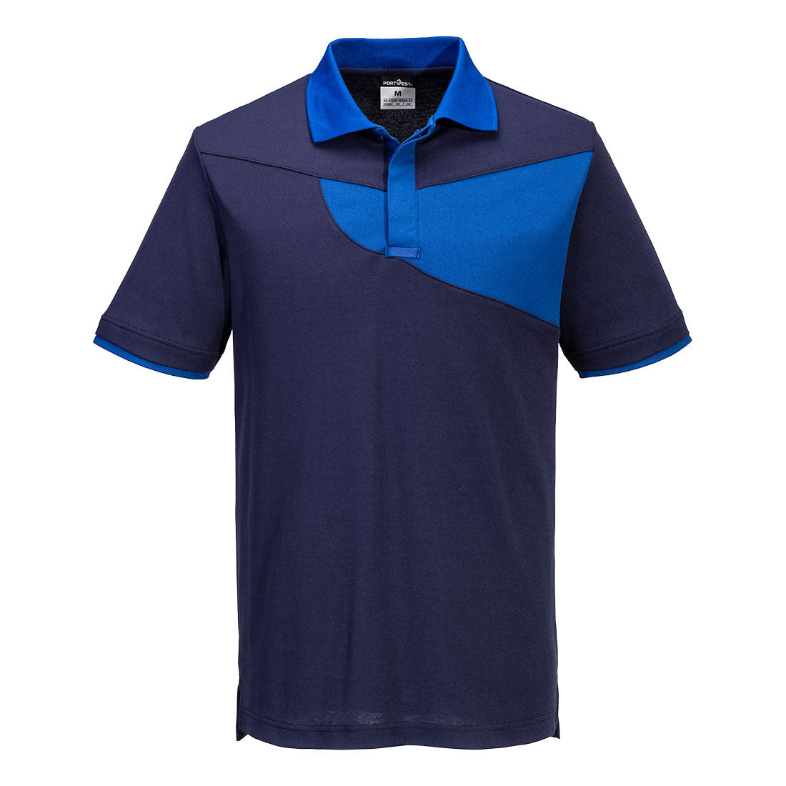 PW210 - PW2 Hi Vis polo K/M - Portwest - Marineblauw/Royalblauw