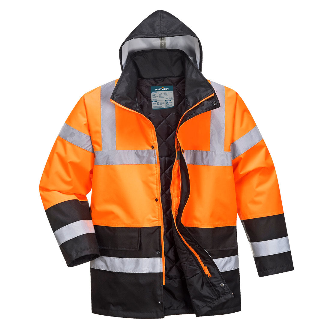 S467 - Hi-Vis Tweekleuren Parka - Portwest - Oranje/Zwart