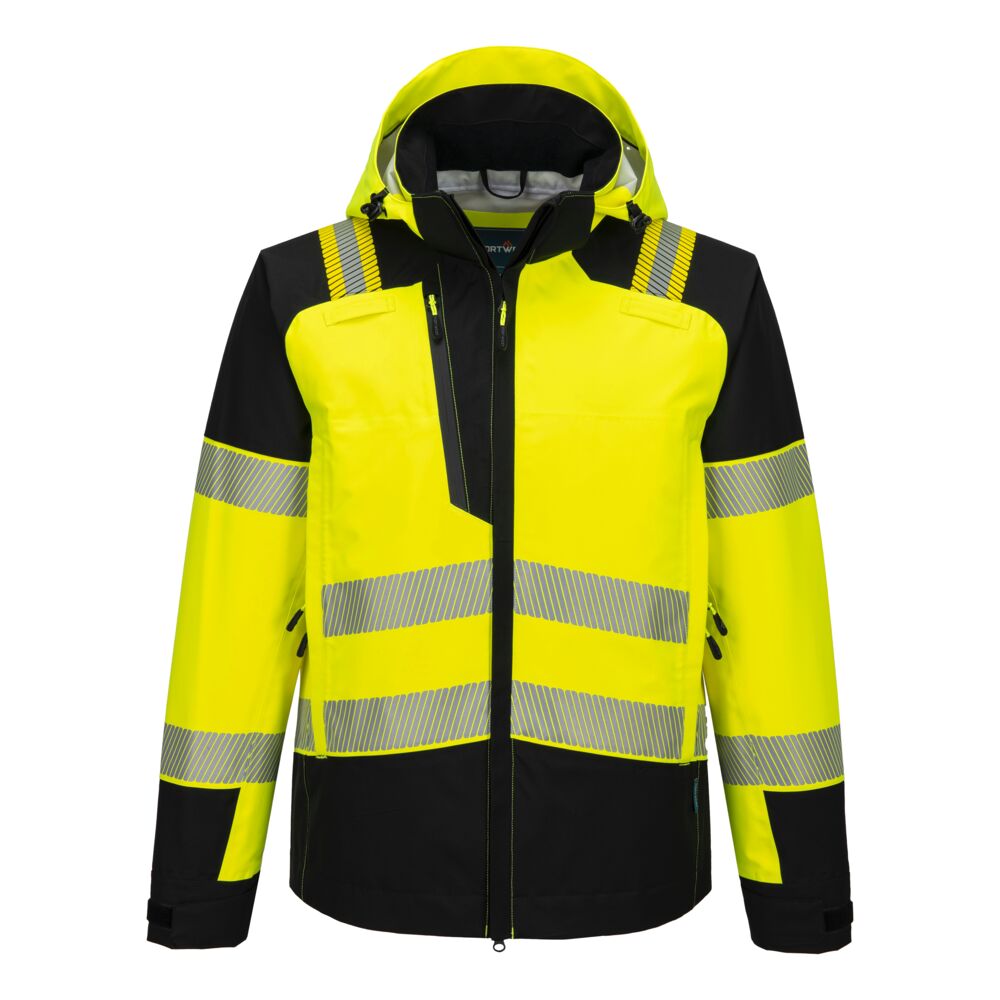 T166 - PW3 Hi-Vis Regenjas (3L) - Portwest - Geel/Zwart