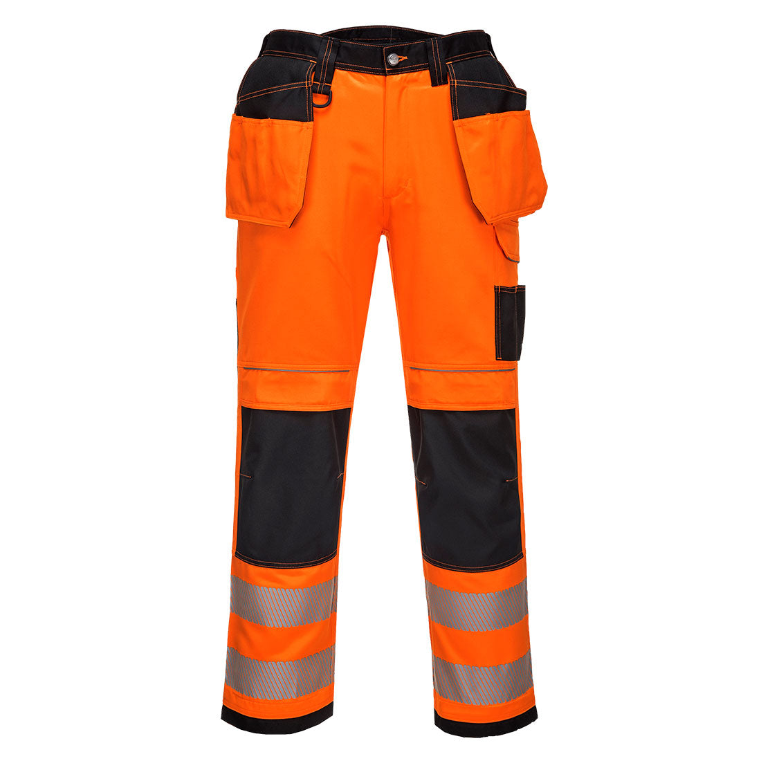 T501 - PW3 Hi-Vis Werkbroek met Holster Pockets - Portwest - Oranje/Zwart Kort