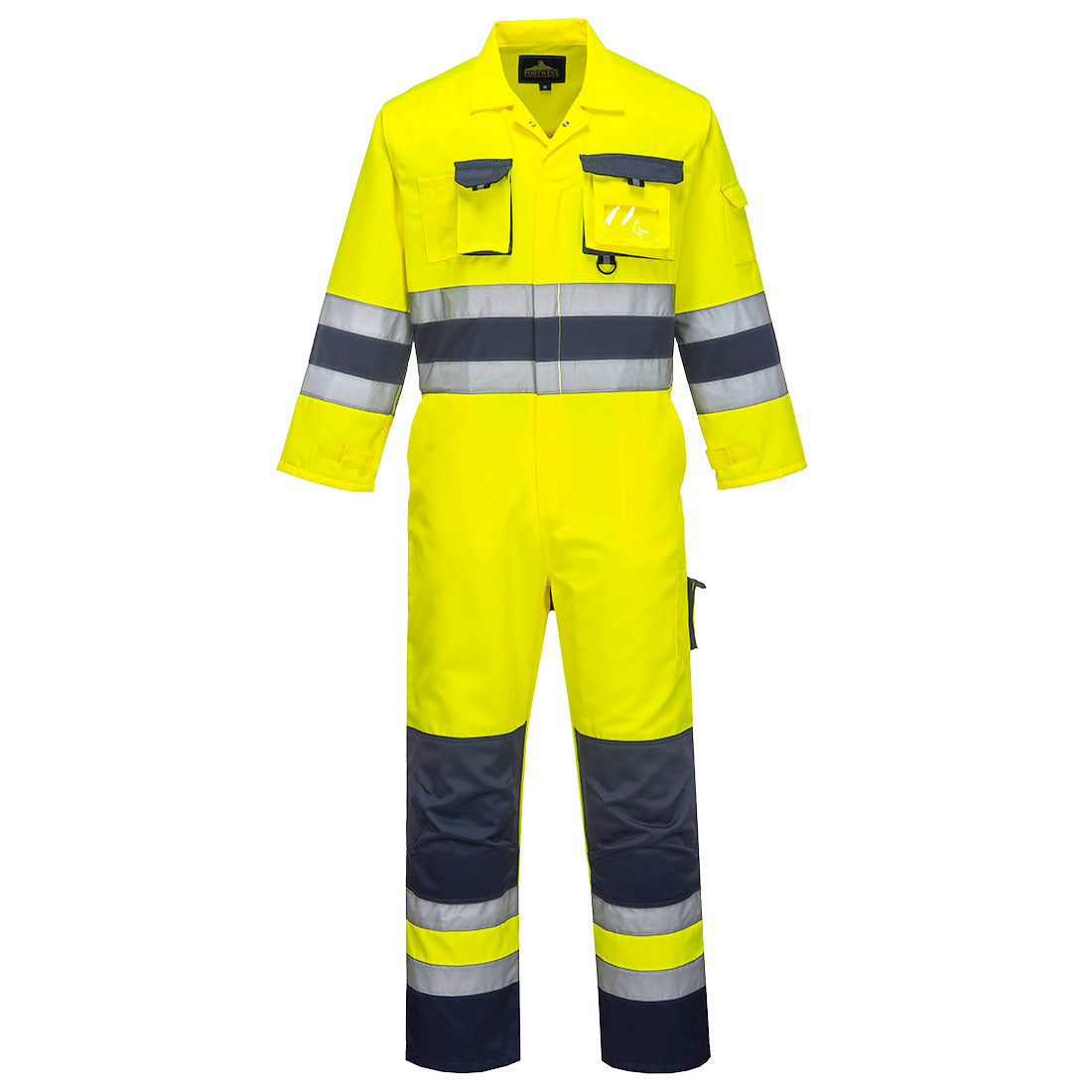 TX55 - Nantes Hi-Vis Overall - Portwest - Geel/Marineblauw