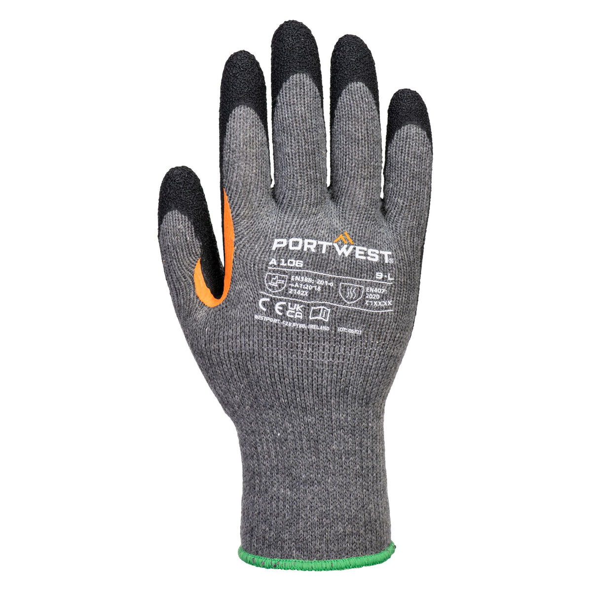 A106 - Grip 10 latex handschoen met versterkt duimkruis (Pk12) - Portwest