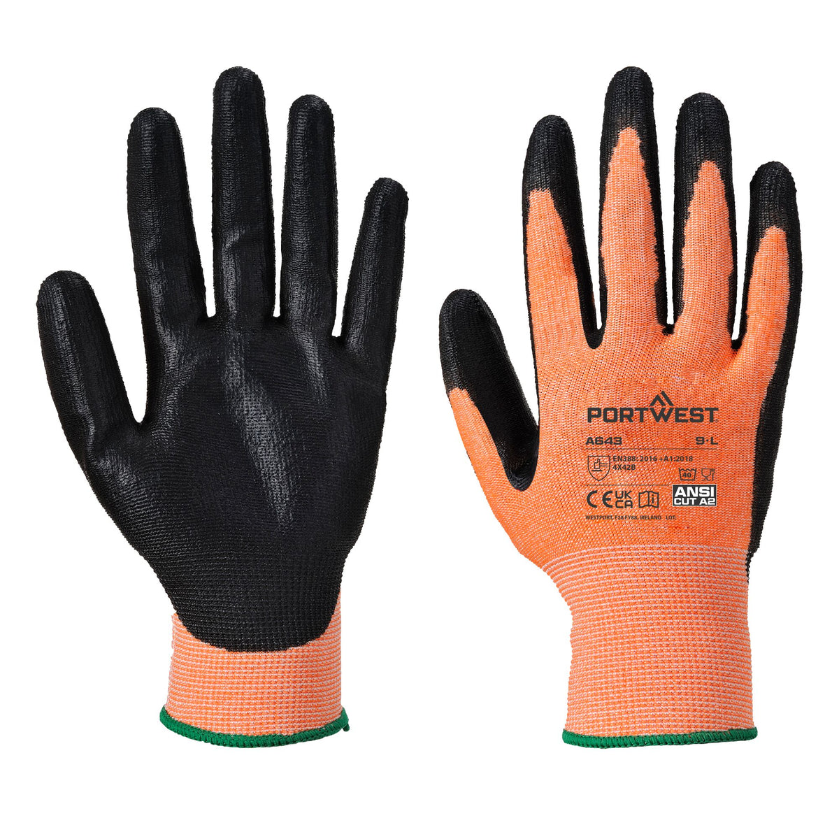 Amber snijbestendige Handschoen - Nitril Schuim - Portwest A643 Portwest
