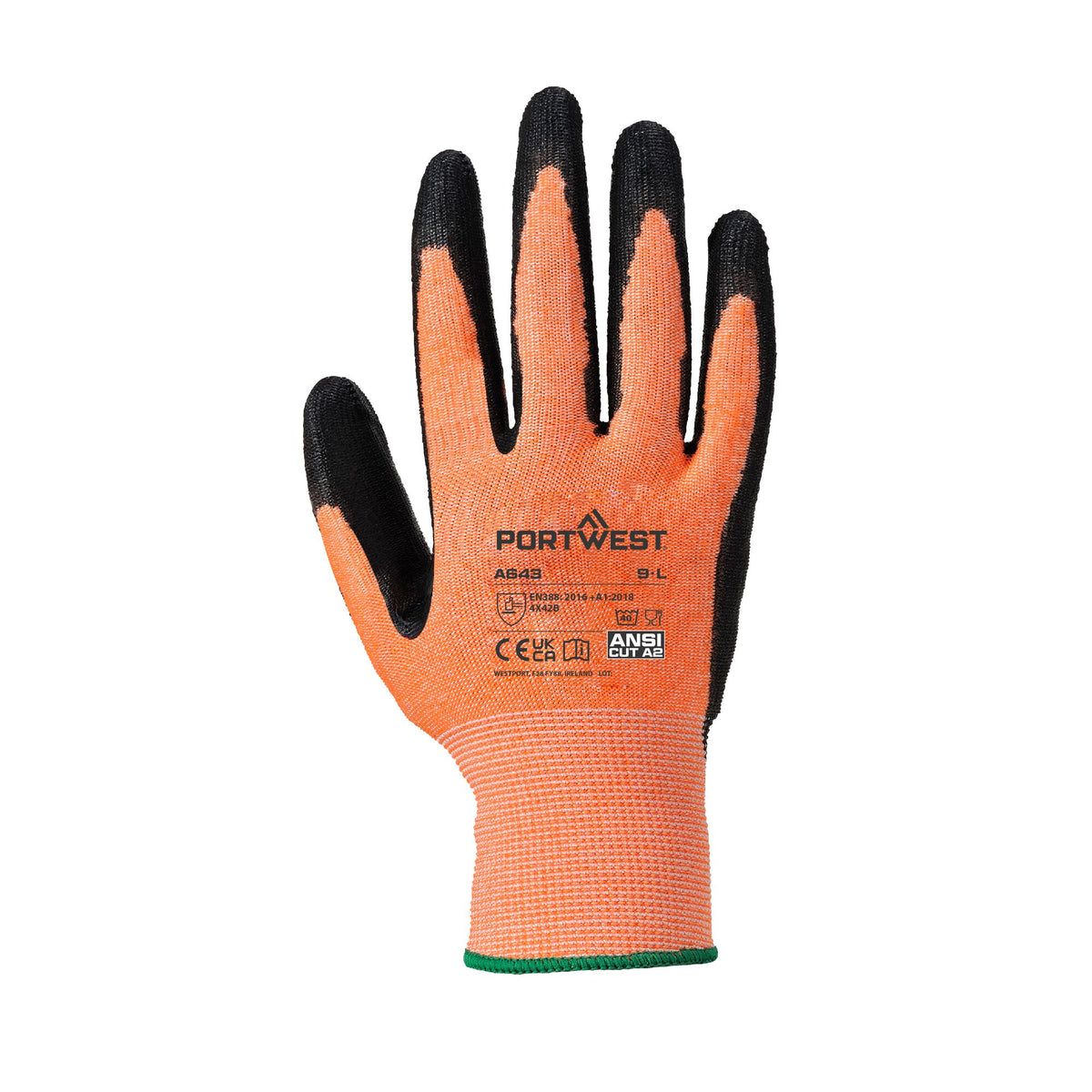 Amber snijbestendige Handschoen - Nitril Schuim - Portwest A643 Portwest