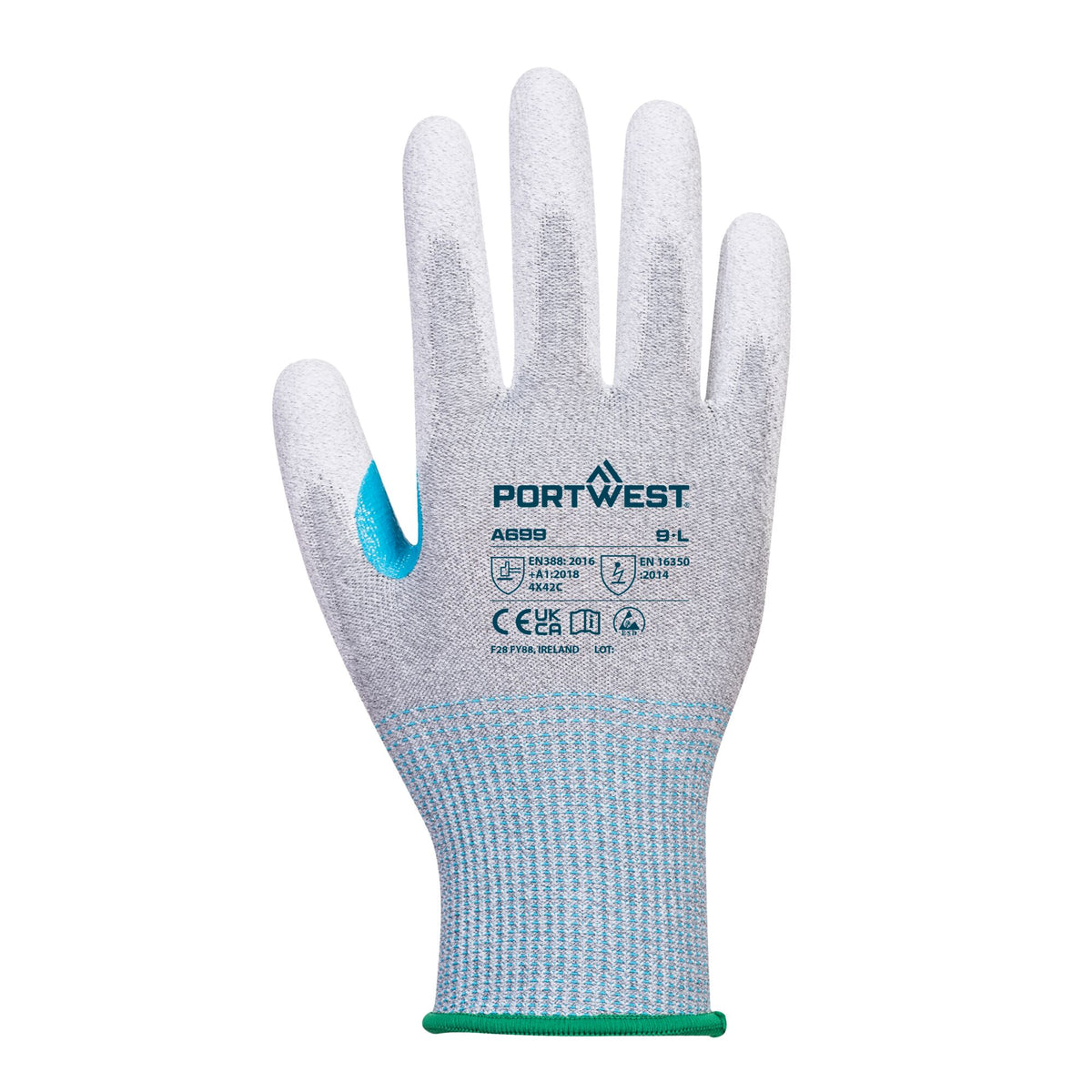 LR13 ESD PU Palm Handschoen - 12 pr. - Portwest A699 Portwest