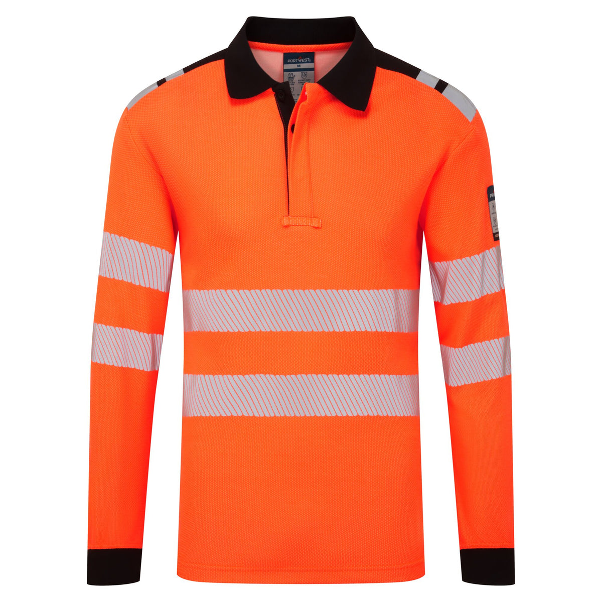 PW3 Modaflame Knit HVO Vlamvertragend Poloshirt met lange mouw - Portwest FR734 Portwest