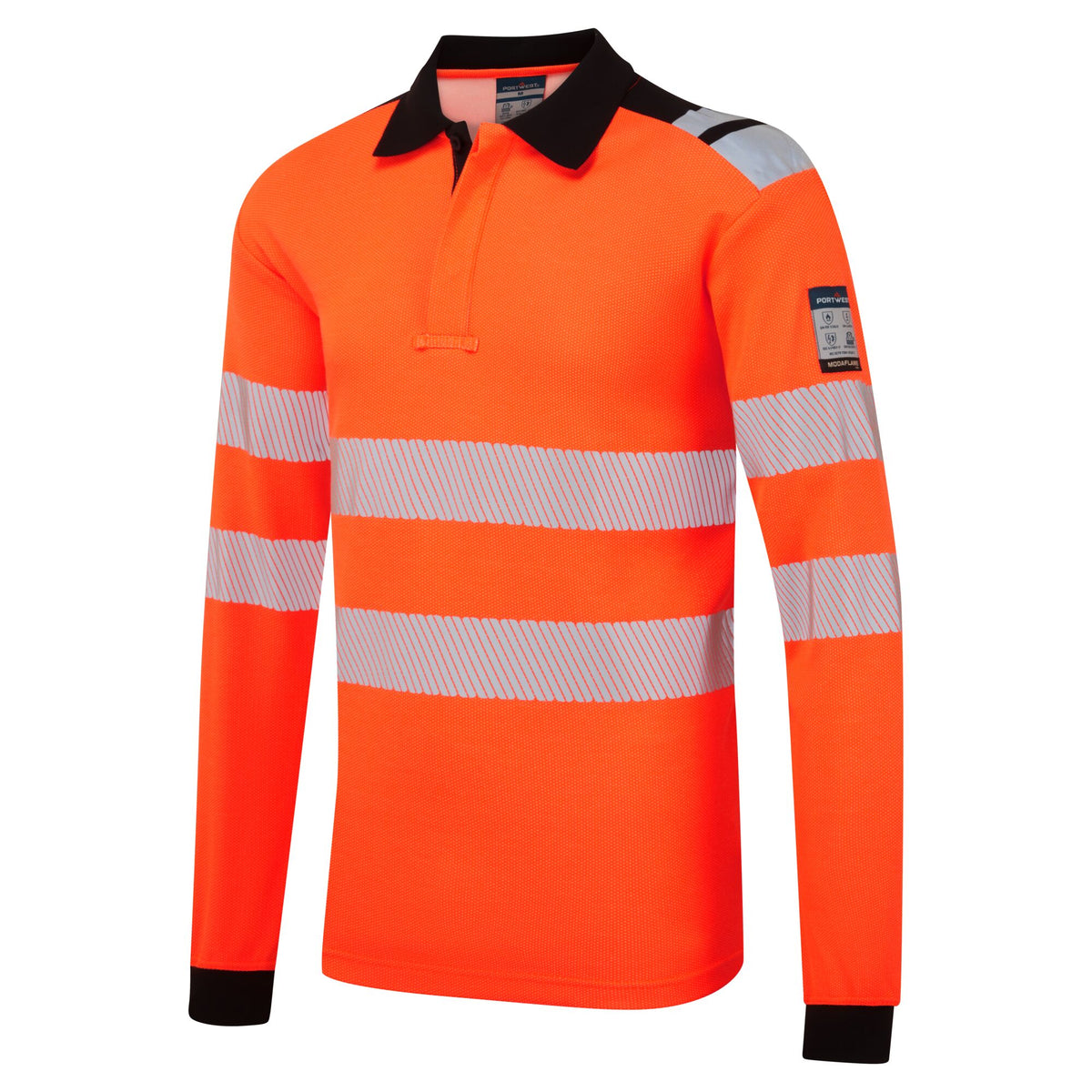 PW3 Modaflame Knit HVO Vlamvertragend Poloshirt met lange mouw - Portwest FR734
