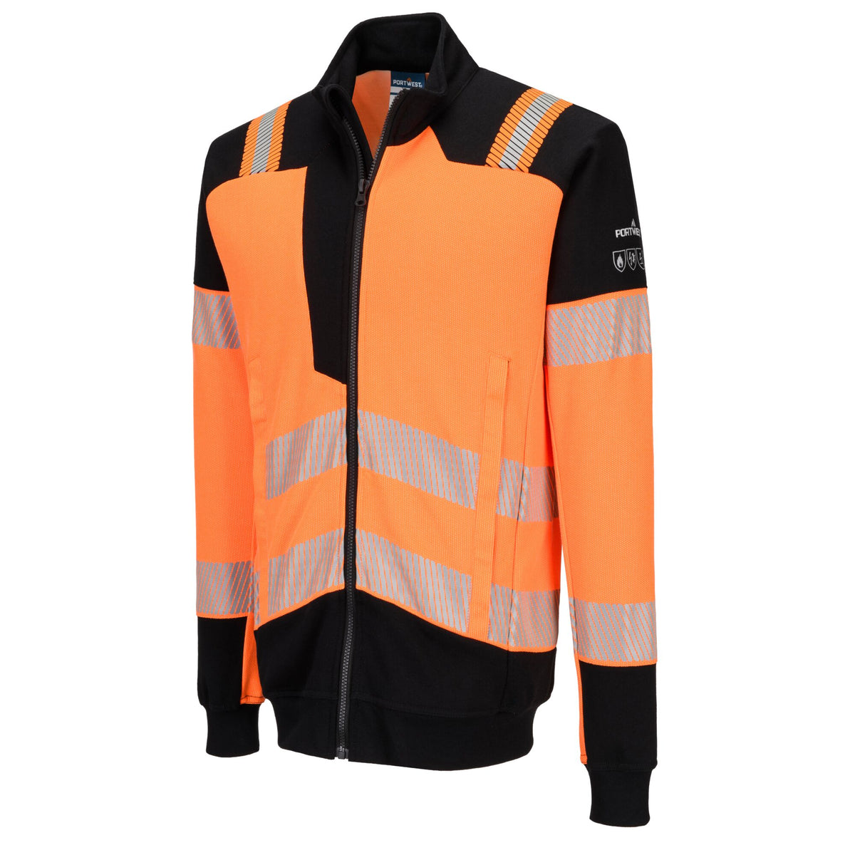 Sweatshirt de malha Hi-Vis FR com fecho de correr PW3 Modaflame - Portwest FR756