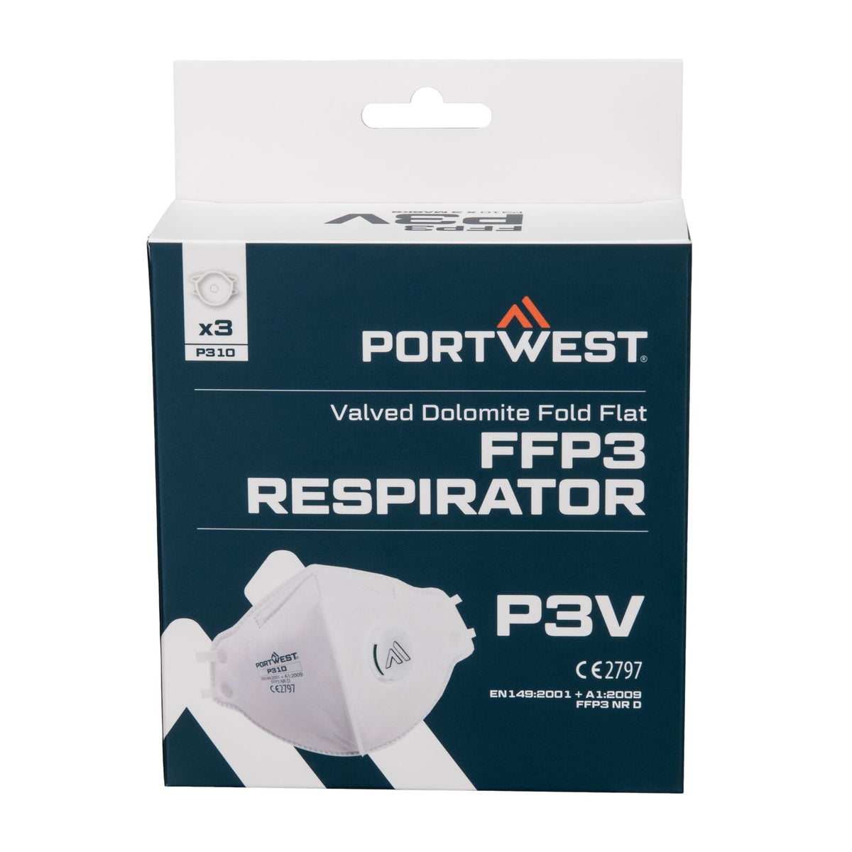FFP2 Platgevouwen Dolomite Masker (PK3) - Portwest P310 Portwest
