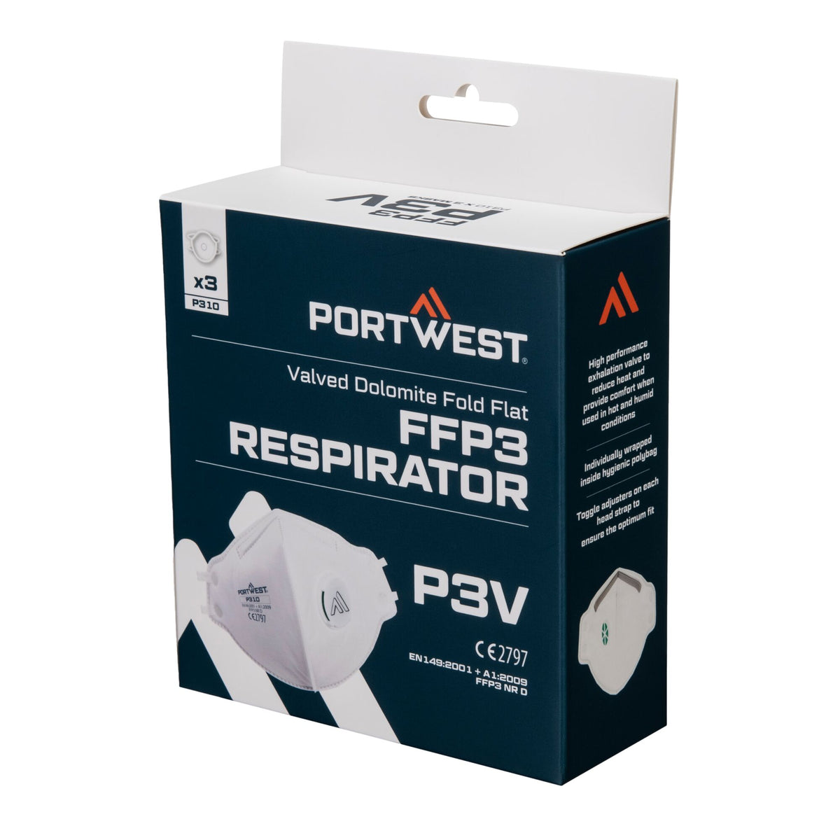 FFP2 Platgevouwen Dolomite Masker (PK3) - Portwest P310 Portwest