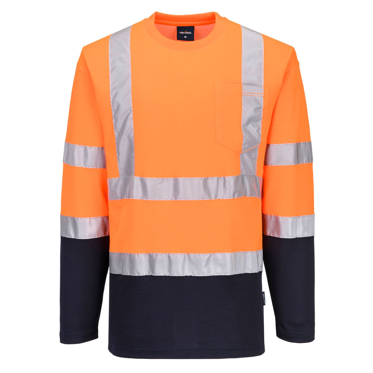 Tweekleurig, Katoen comfort T-shirt met lange mouwen - Portwest S280 Portwest