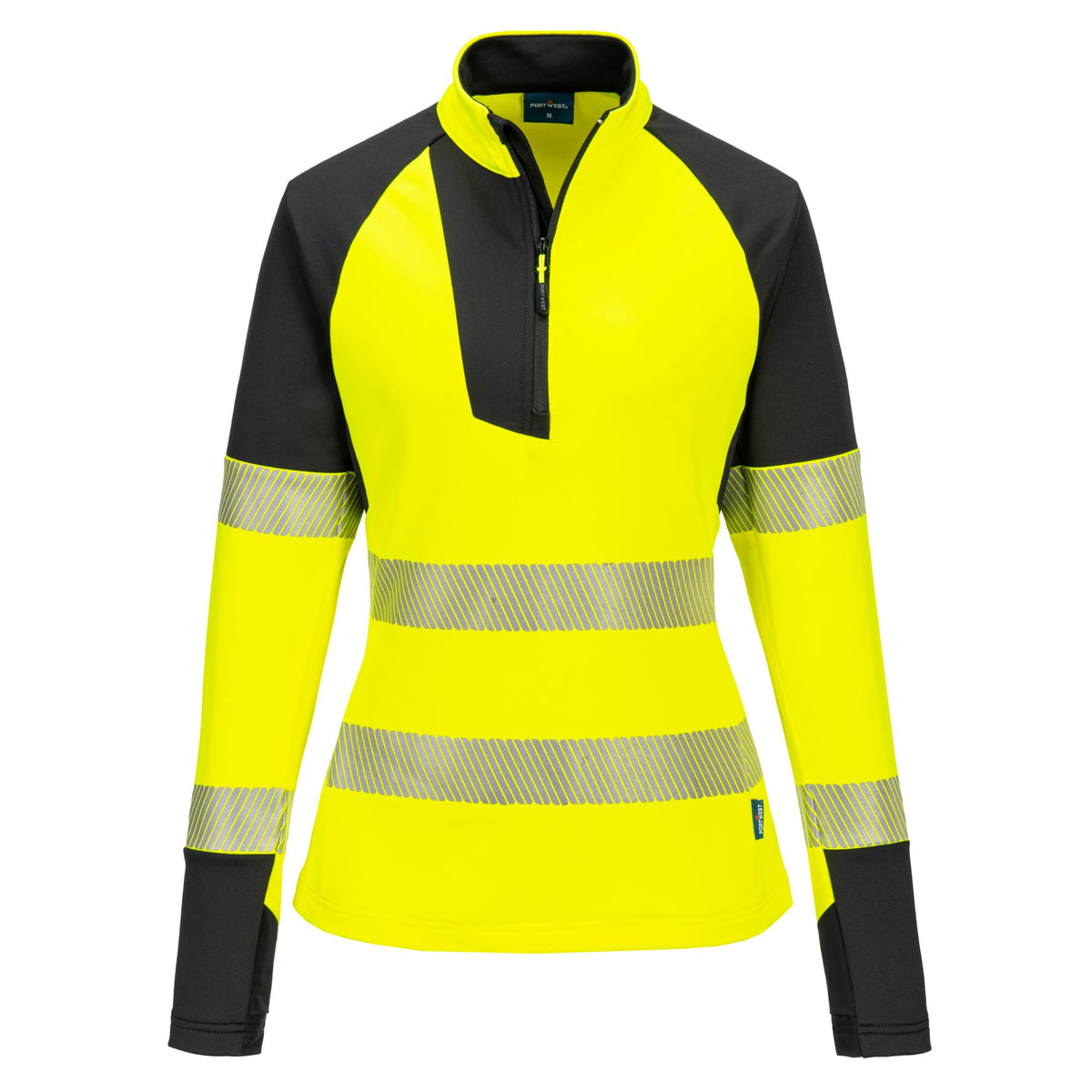 Sweatshirt de Alta Visibilidade PW3 com fecho 1/4 para Senhora - Portwest T173