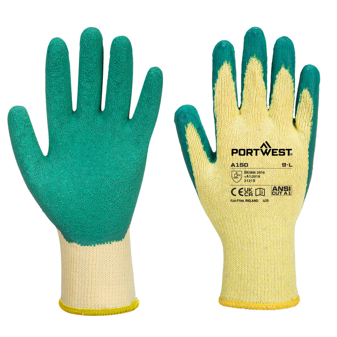 A150 - Klassieke Latex Griphandschoen - Portwest - Groen