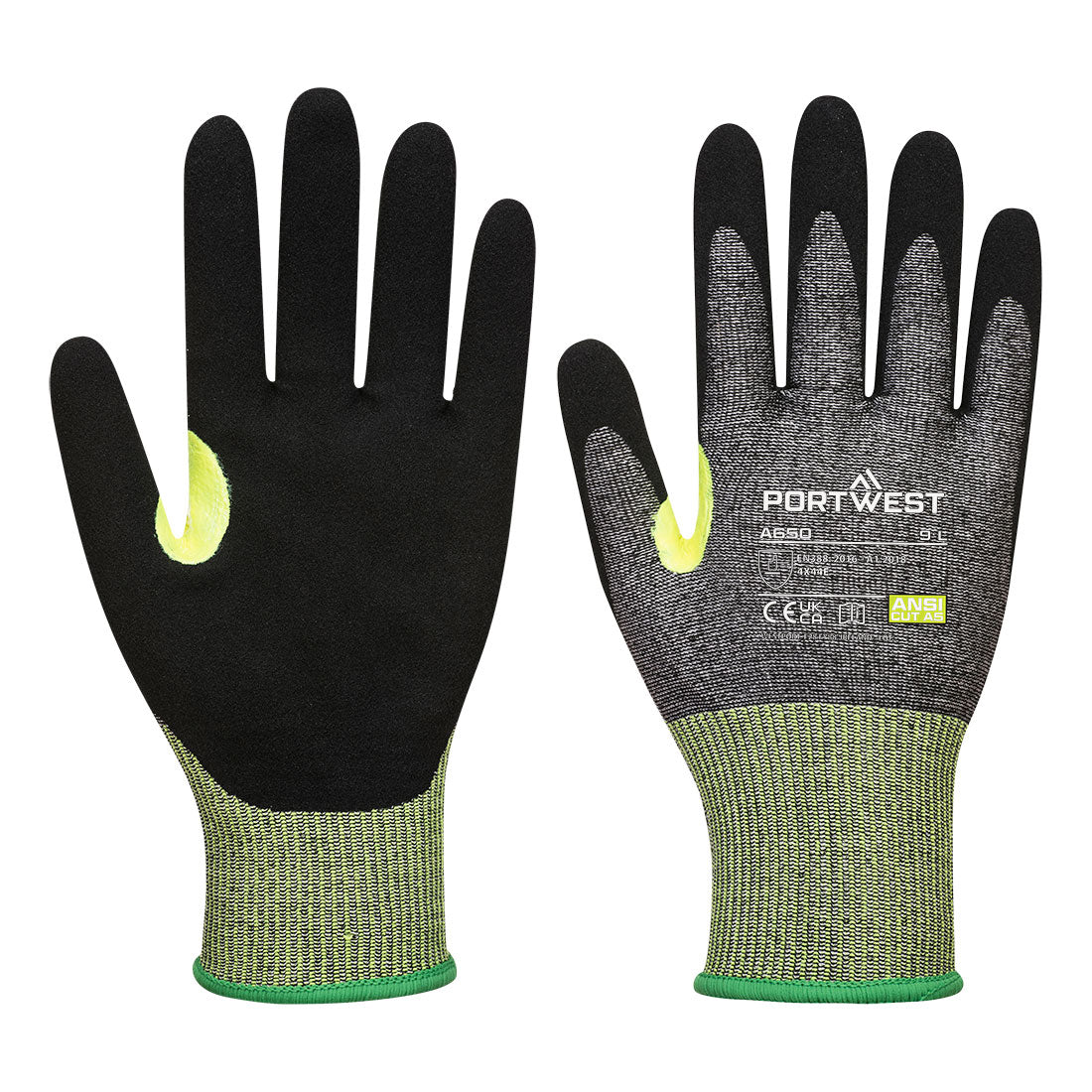 A650 - CS Cut E15 Nitril - Portwest - Grijs/Zwart