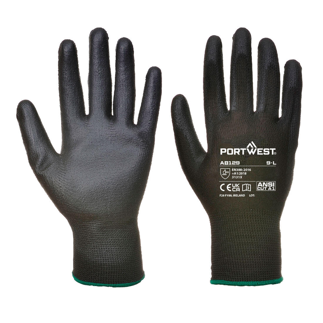 AB129 - PU Palm Handschoen (288 paar) - Portwest - Zwart