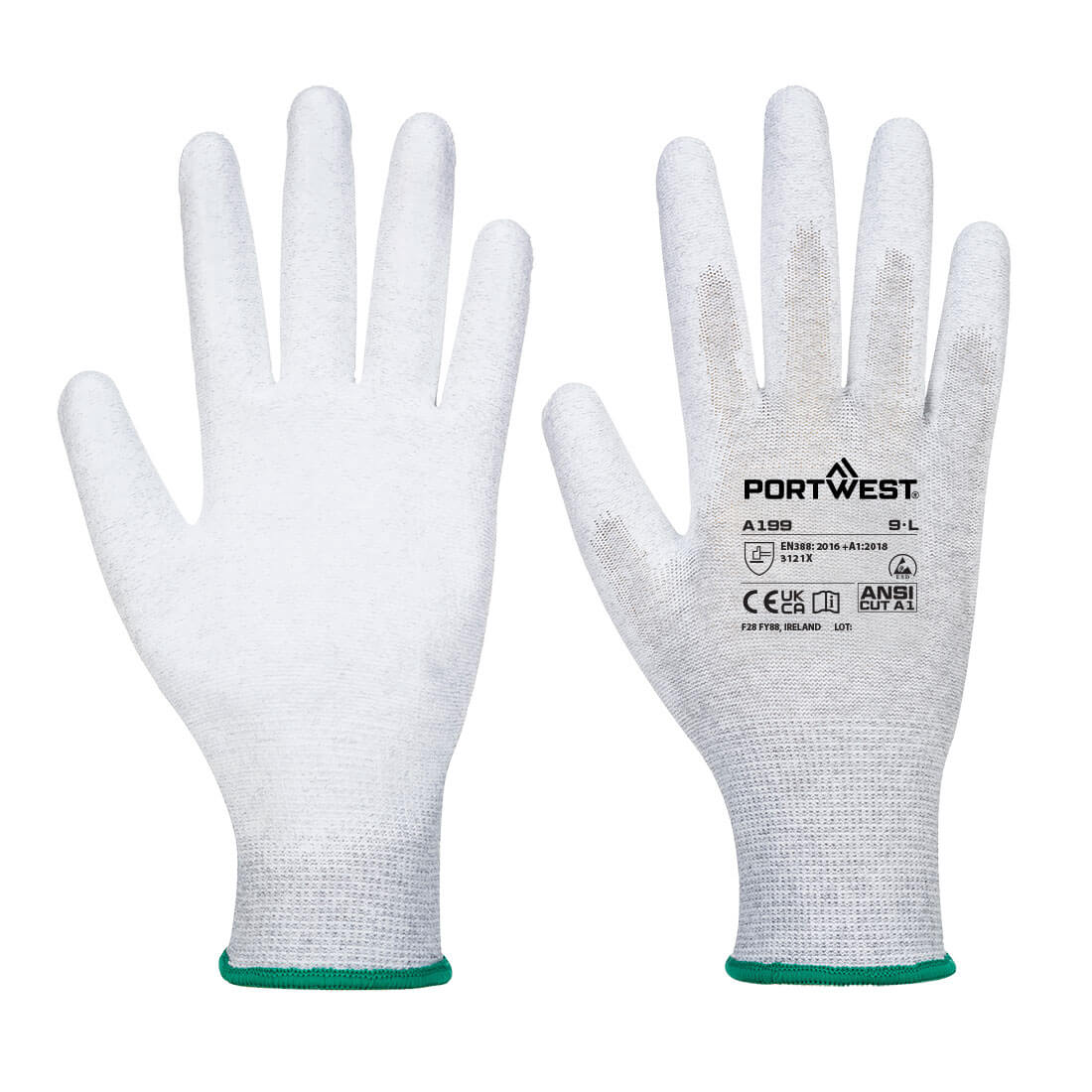 AB199 - ESD 13 PU Palm Essential Multipack (Pk12) - Portwest - Grijs