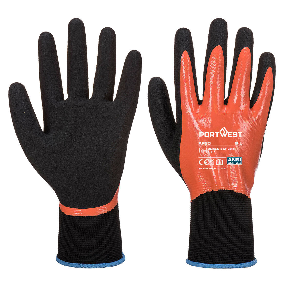 AP30 - Dermi Pro Handschoen - Portwest - Oranje/Zwart