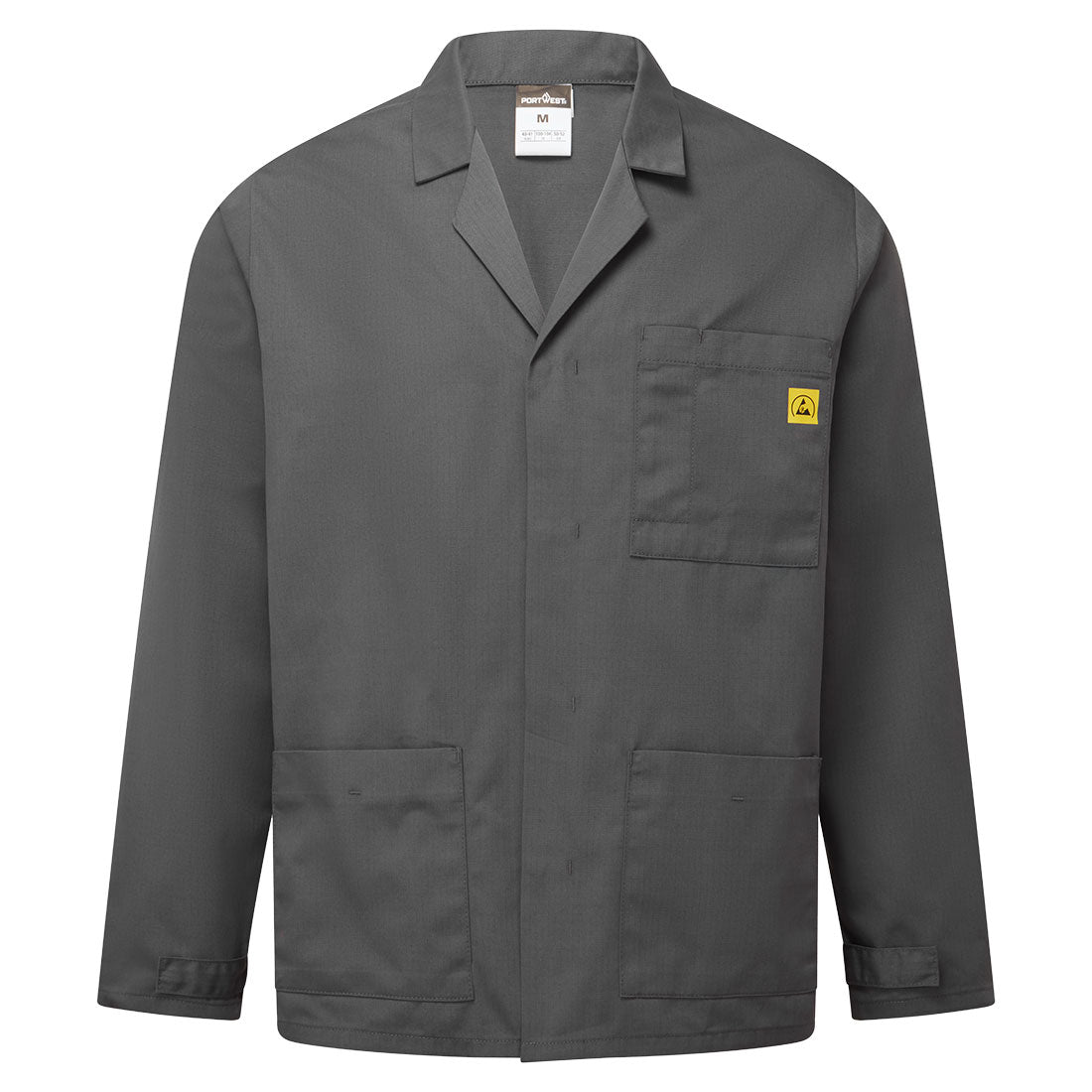 AS18 - Anti-statisch ESD labjas - Portwest - Zoom Grijs