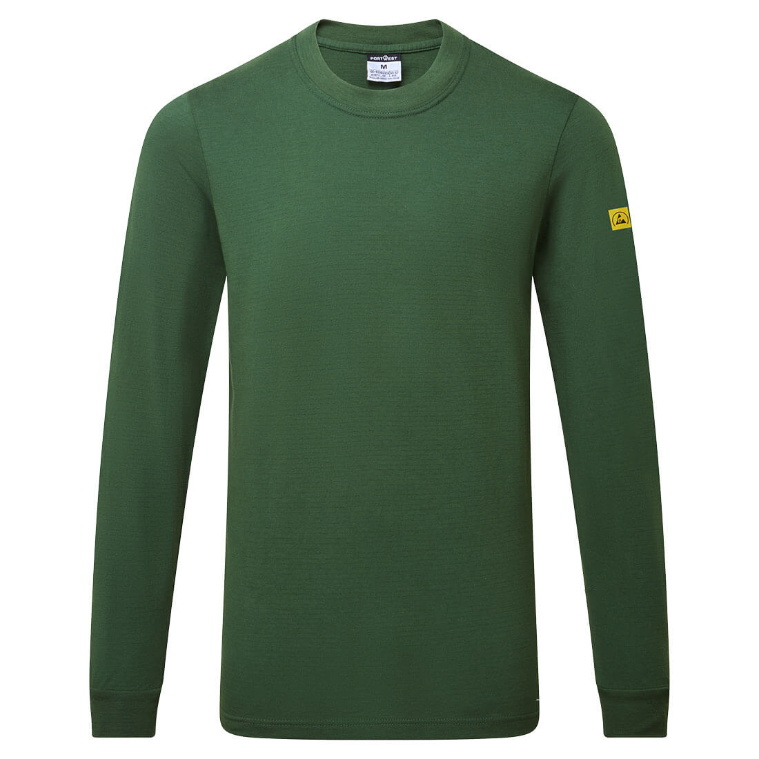 AS22 - Anti-statisch ESD T-Shirt Lange Mouw - Portwest - Forest Groen