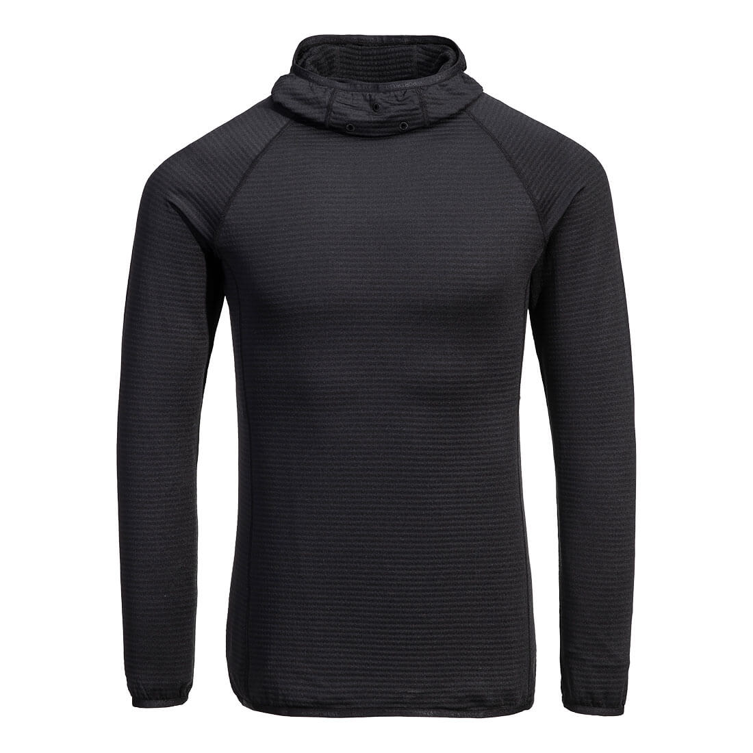 B191 - Wafel fleece basislaag met capuchon - Portwest - Zwart